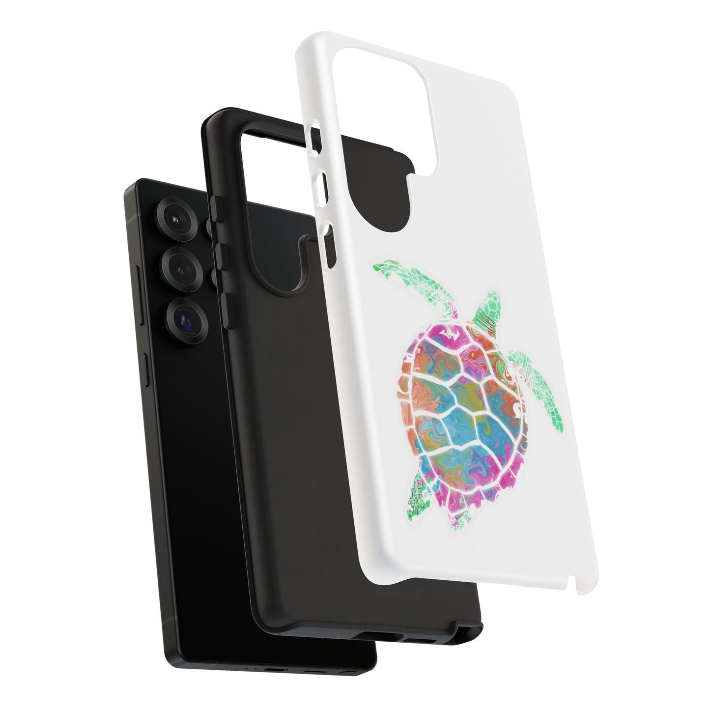 Sea Turtle Tough Phone Case — Colorful Watercolor Turtle Protective Cover
