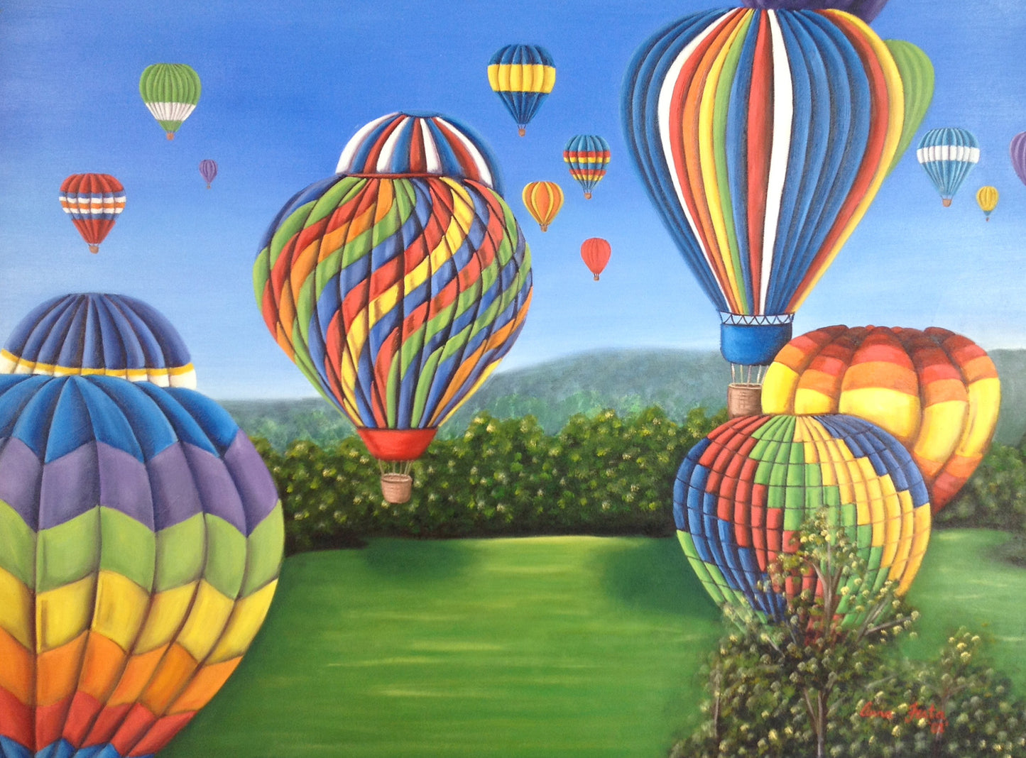 High on Life - Colorful Hot Air Balloons in Flight Painting