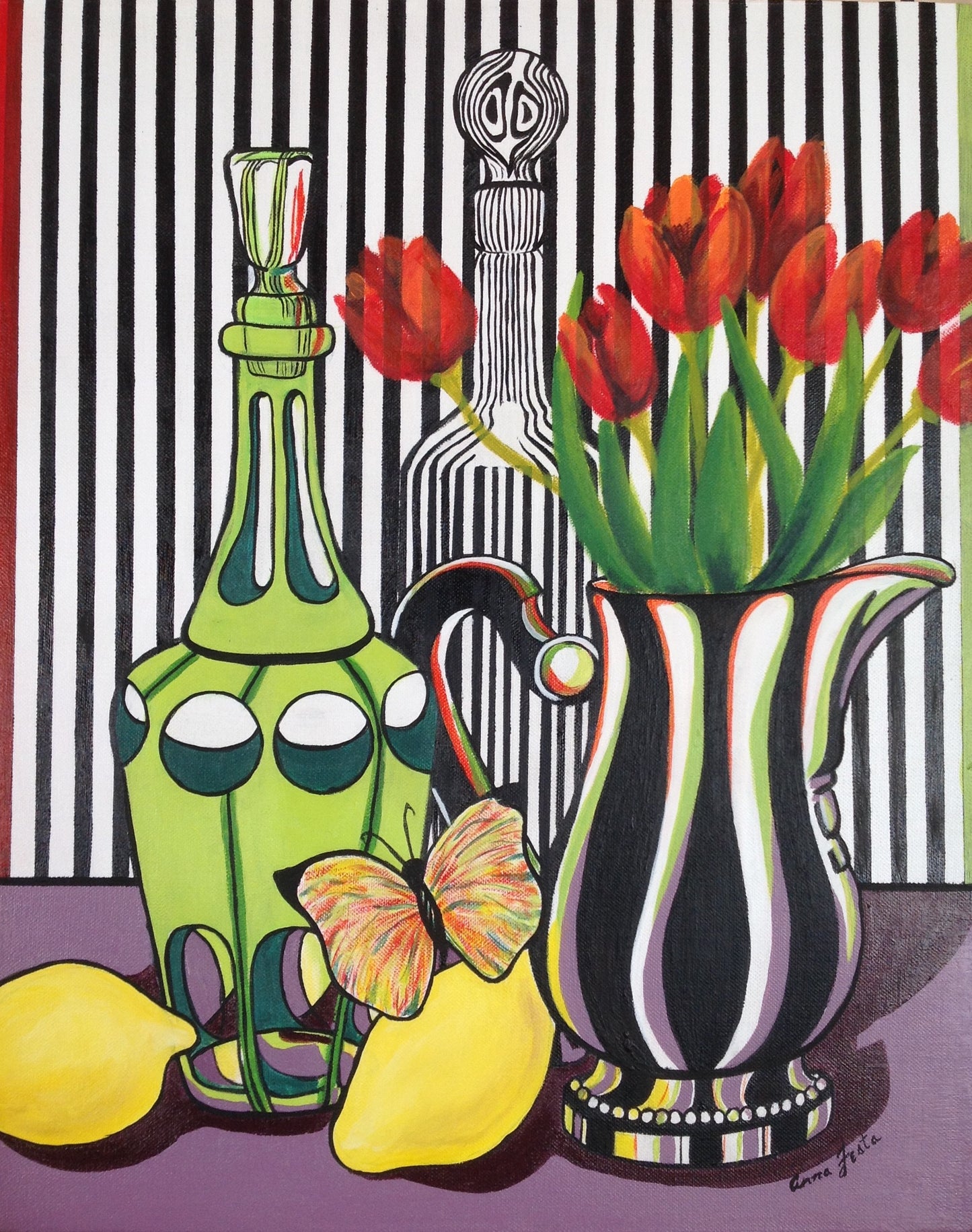 Paper Flowers - 16 x 20 Acrylic on Canvas