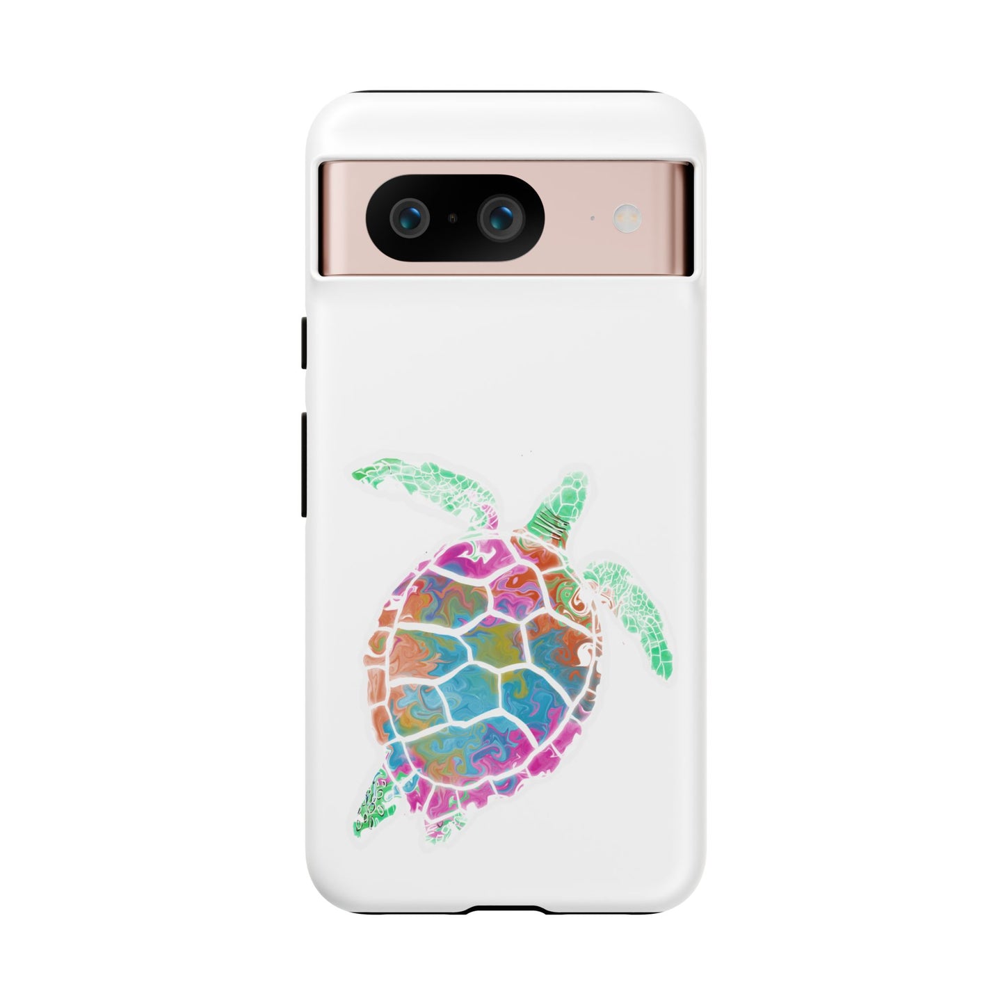 Sea Turtle Tough Phone Case — Colorful Watercolor Turtle Protective Cover