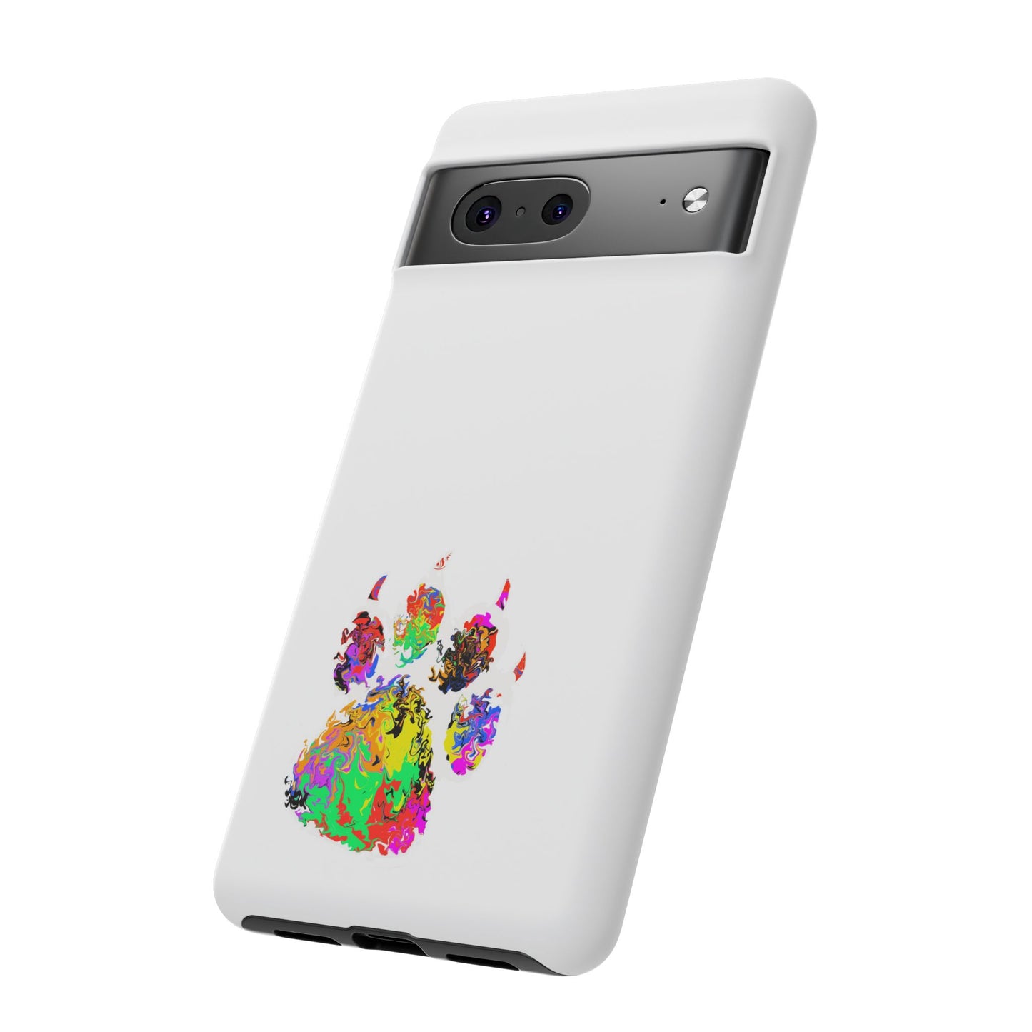 Colorful Paw Print Phone Case — Protective Pet Lover iPhone Case