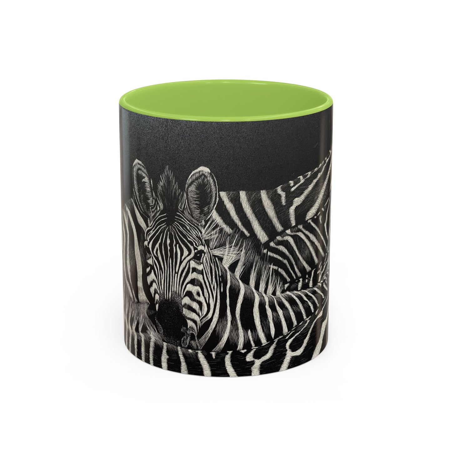 Zebra Stripe Accent Coffee Mug — Black Interior 11/15oz