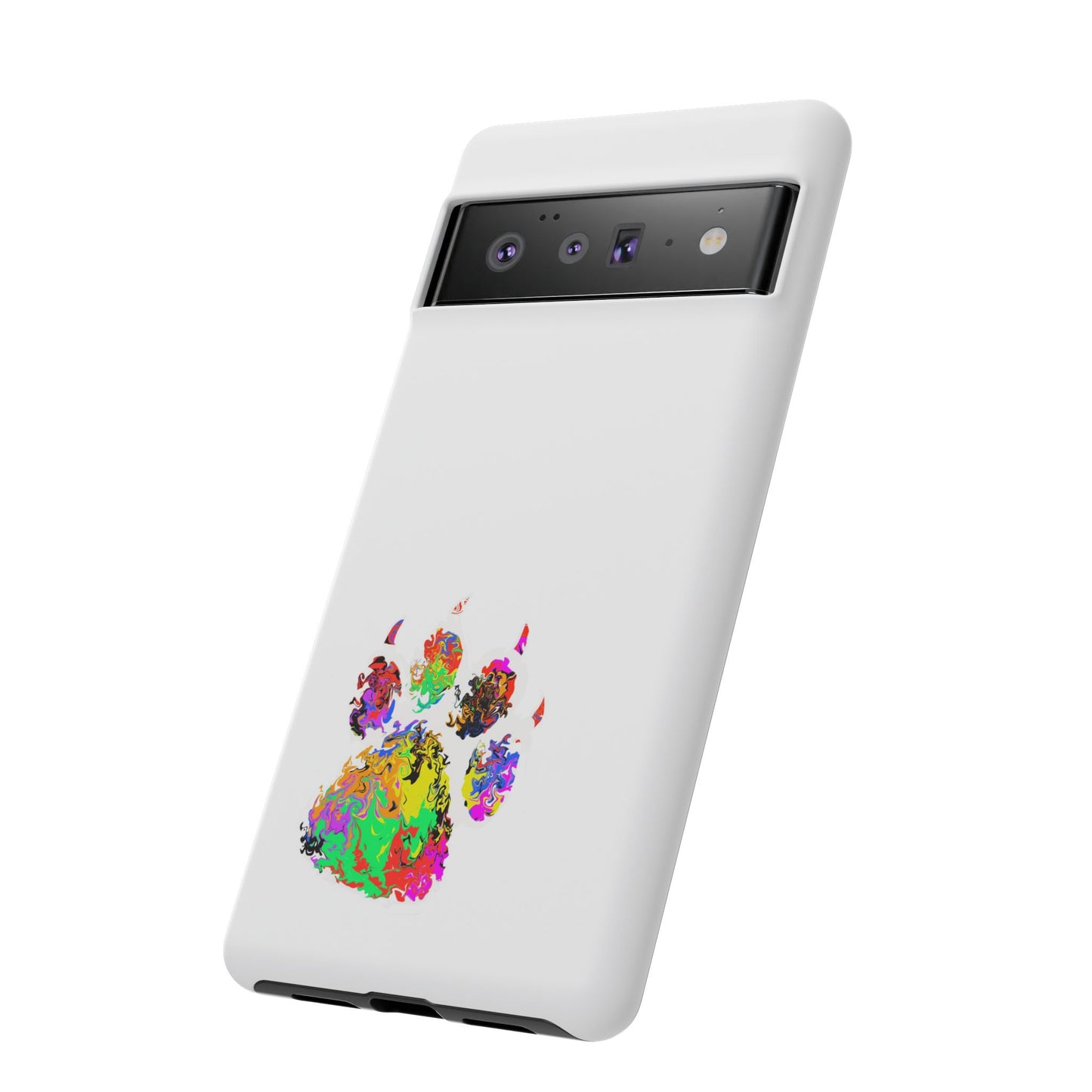 Colorful Paw Print Phone Case — Protective Pet Lover iPhone Case