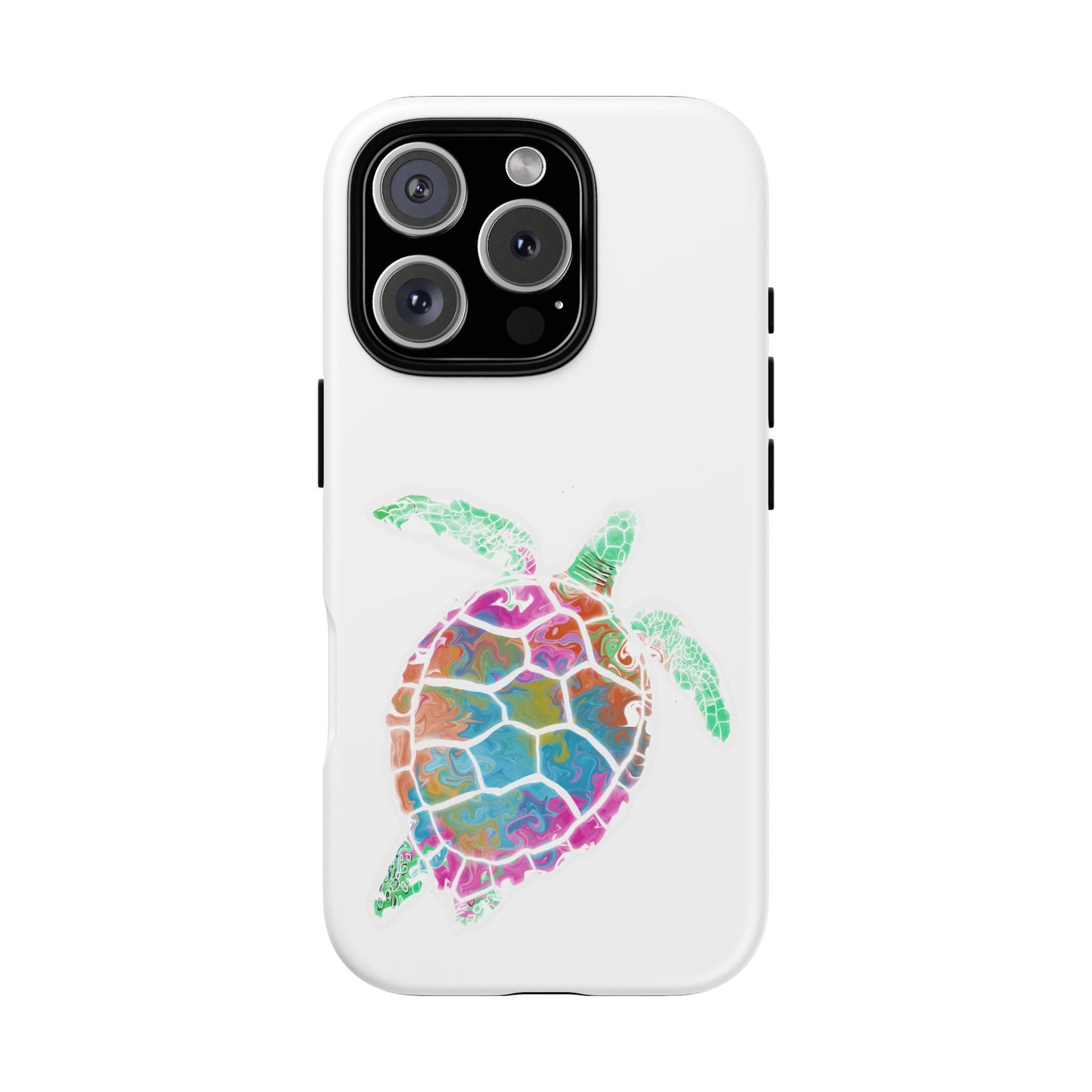 Sea Turtle Tough Phone Case — Colorful Watercolor Turtle Protective Cover