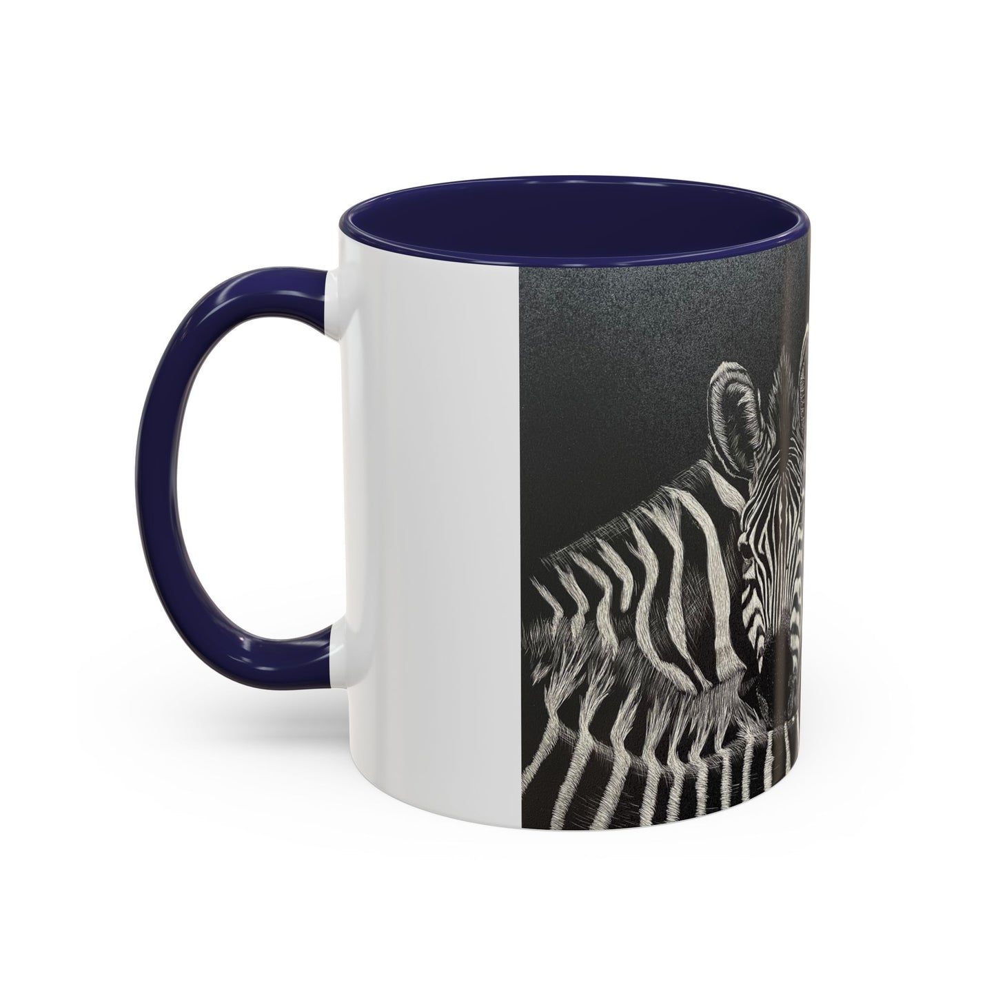 Zebra Stripe Accent Coffee Mug — Black Interior 11/15oz