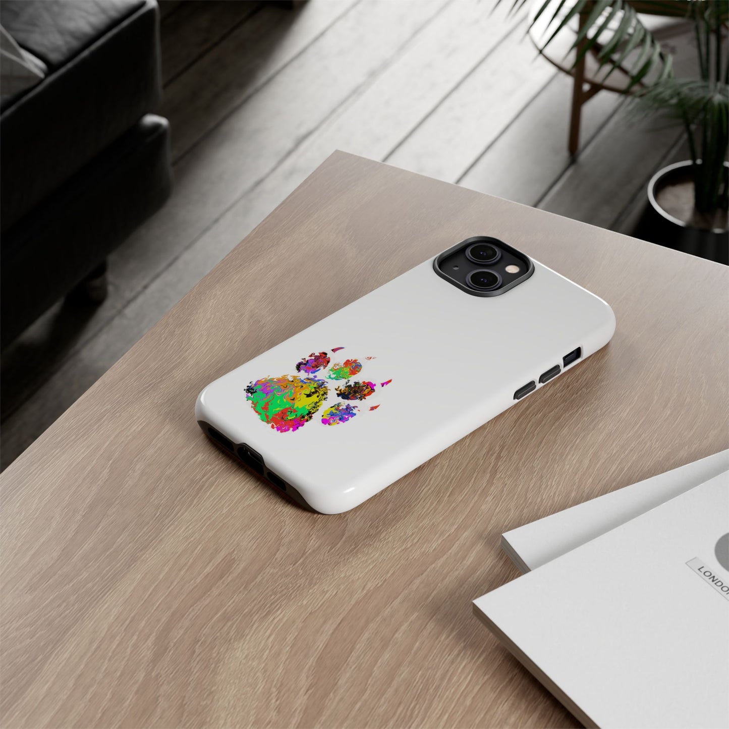 Colorful Paw Print Phone Case — Protective Pet Lover iPhone Case