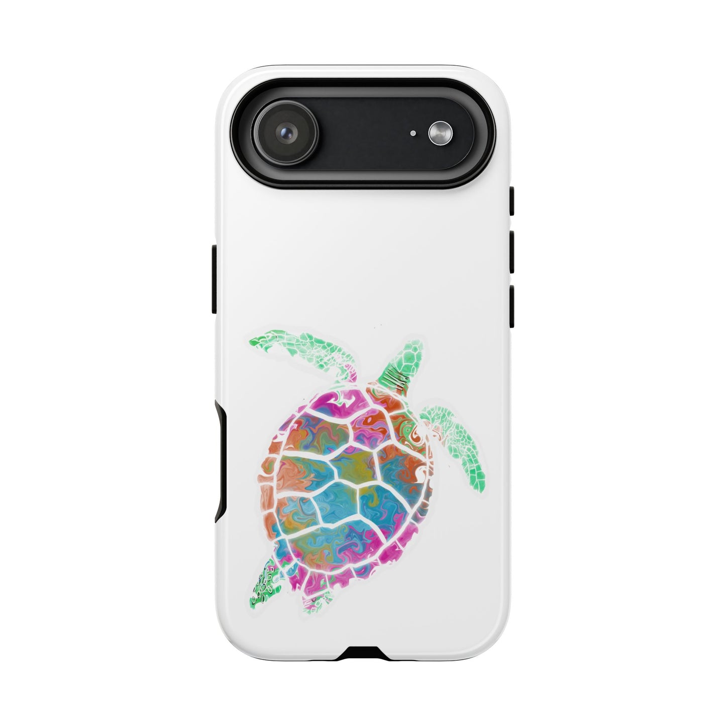 Sea Turtle Tough Phone Case — Colorful Watercolor Turtle Protective Cover