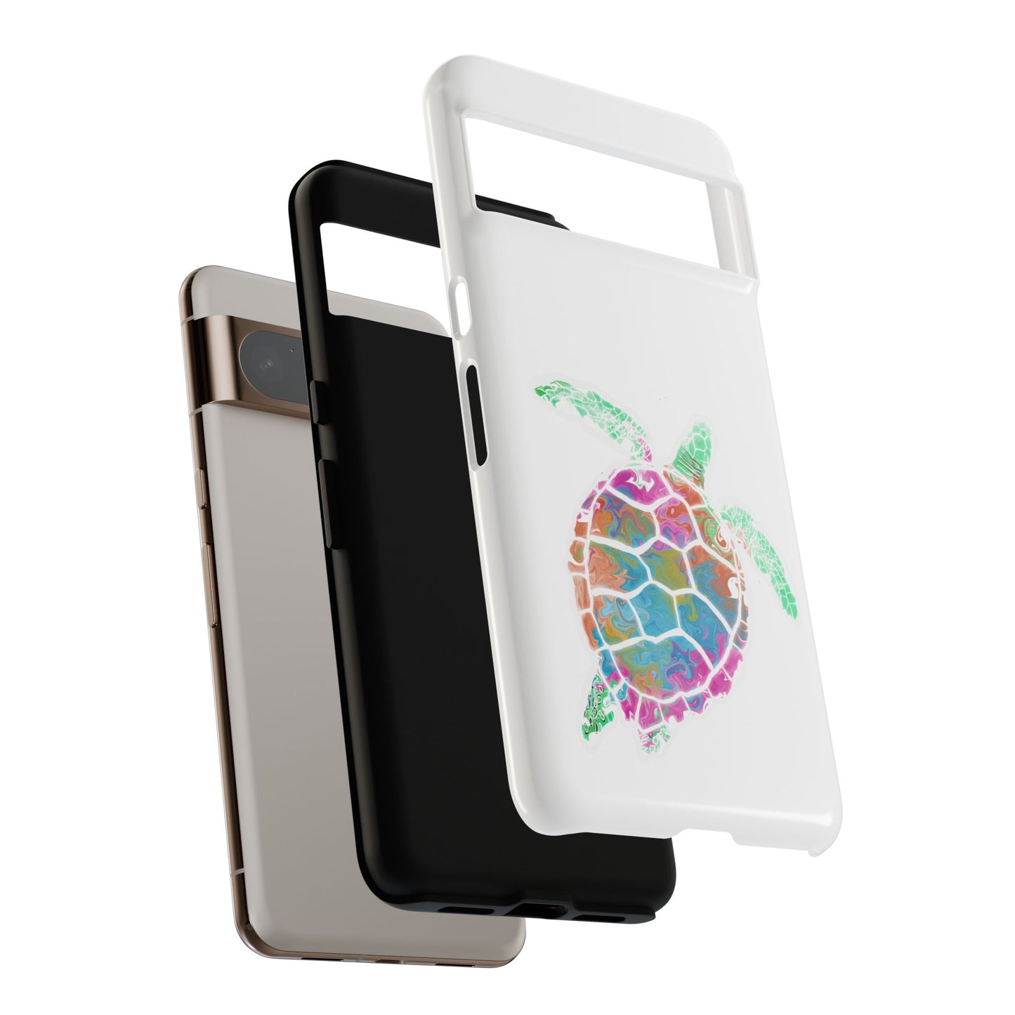 Sea Turtle Tough Phone Case — Colorful Watercolor Turtle Protective Cover
