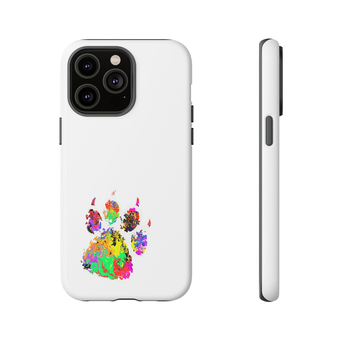 Colorful Paw Print Phone Case — Protective Pet Lover iPhone Case