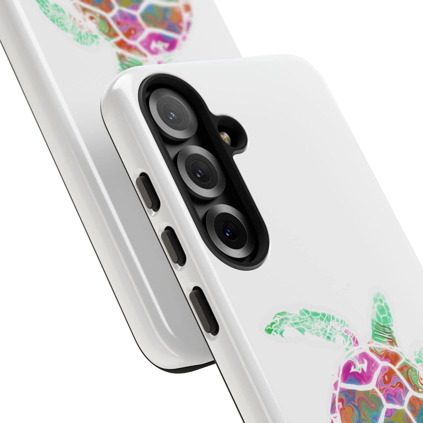 Sea Turtle Tough Phone Case — Colorful Watercolor Turtle Protective Cover