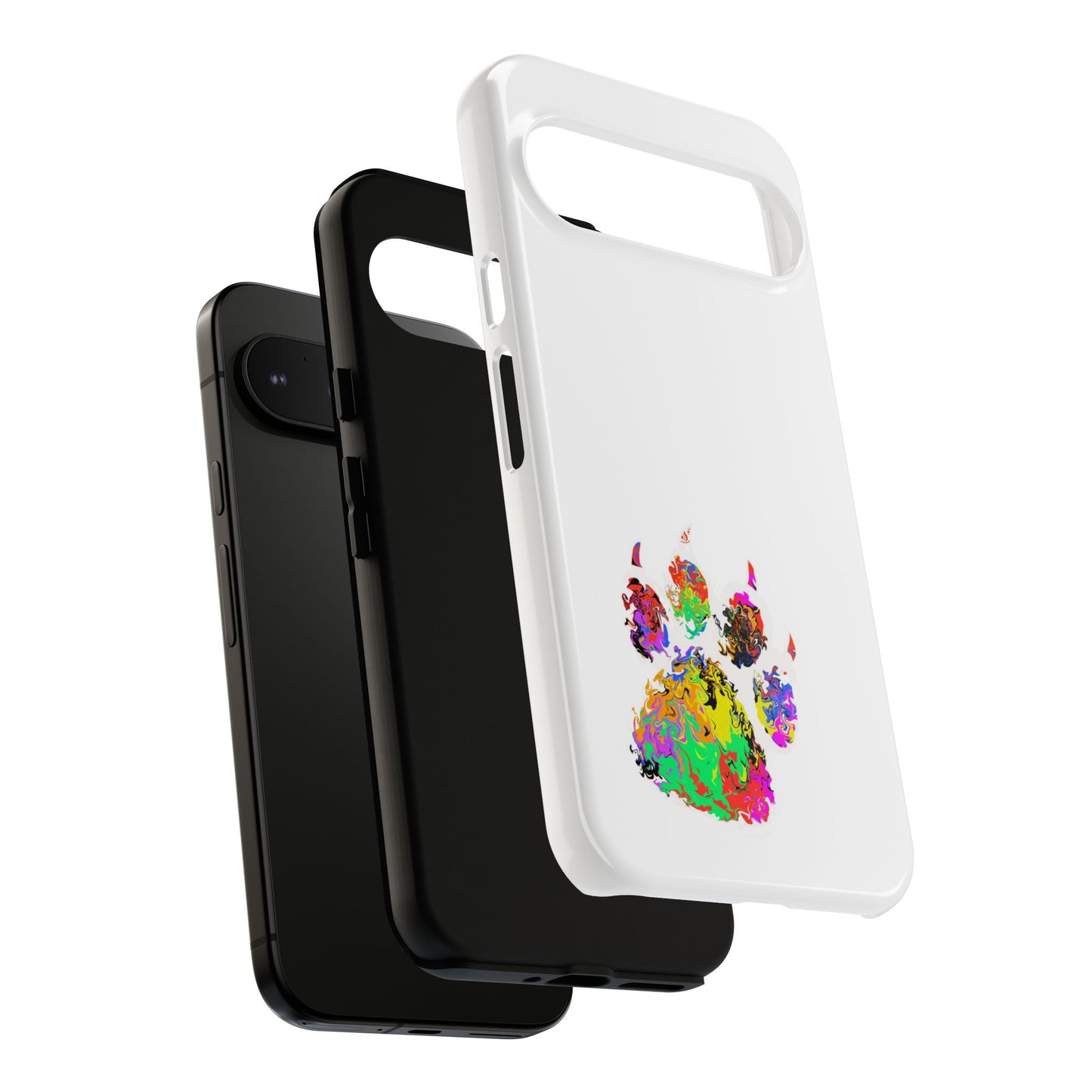 Colorful Paw Print Phone Case — Protective Pet Lover iPhone Case