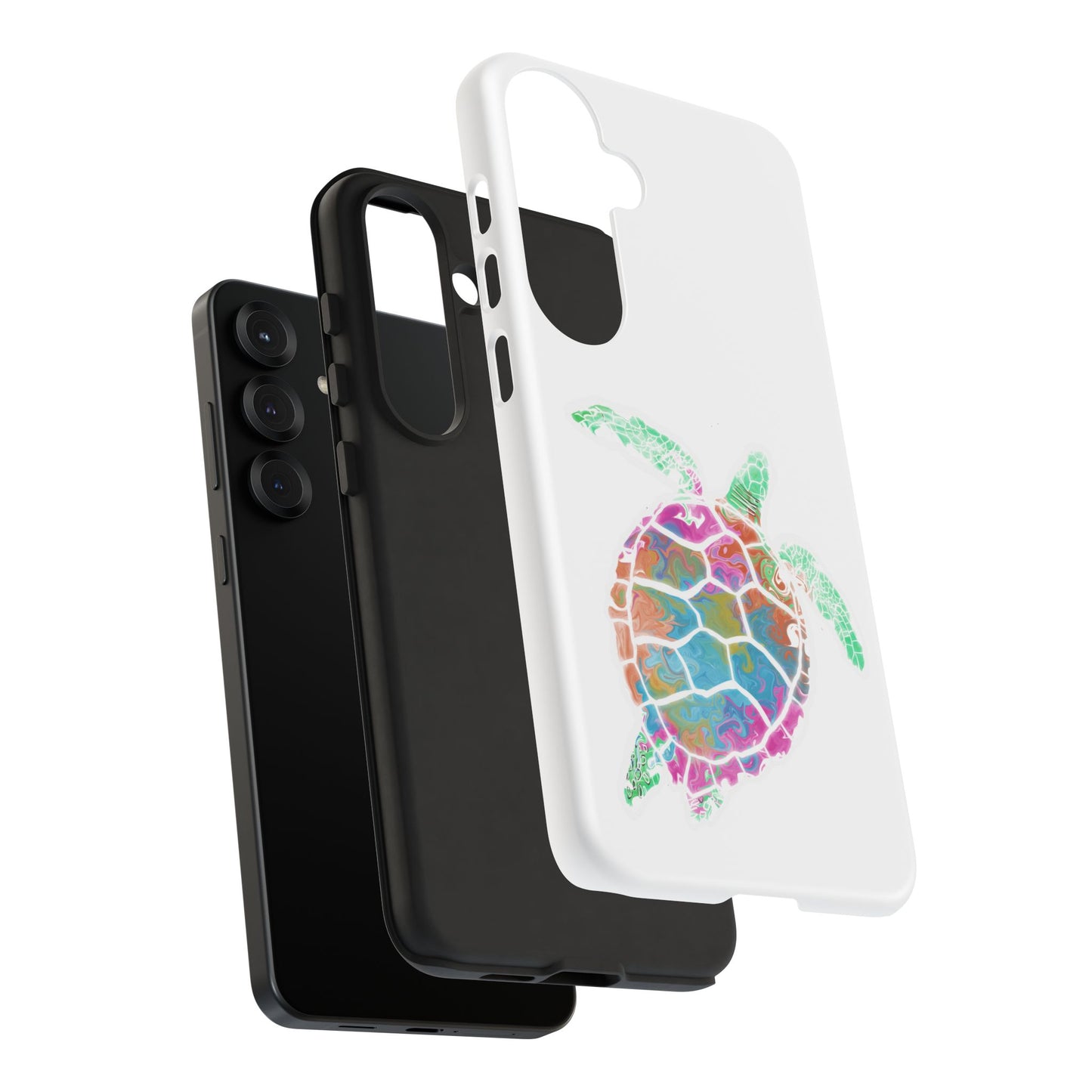 Sea Turtle Tough Phone Case — Colorful Watercolor Turtle Protective Cover