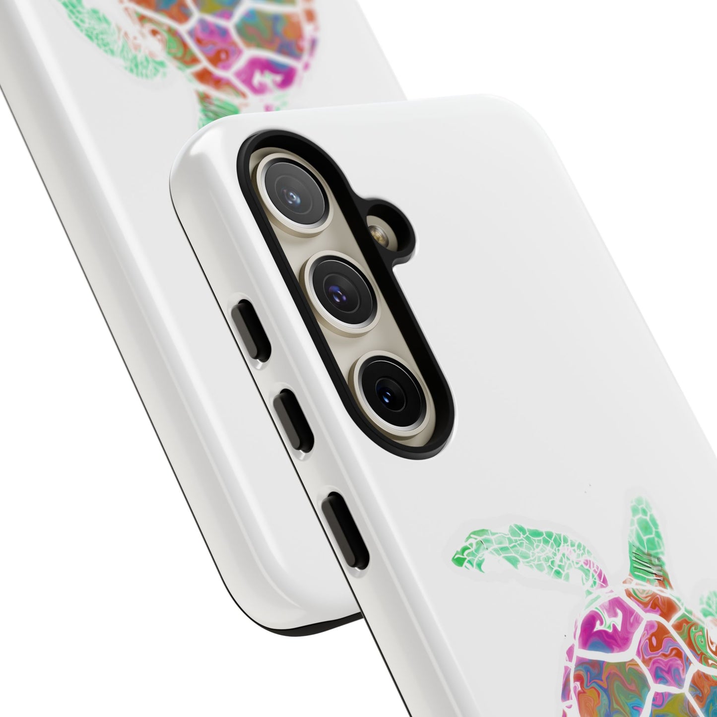 Sea Turtle Tough Phone Case — Colorful Watercolor Turtle Protective Cover