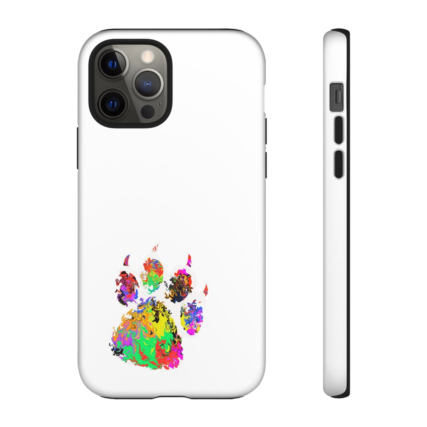 Colorful Paw Print Phone Case — Protective Pet Lover iPhone Case