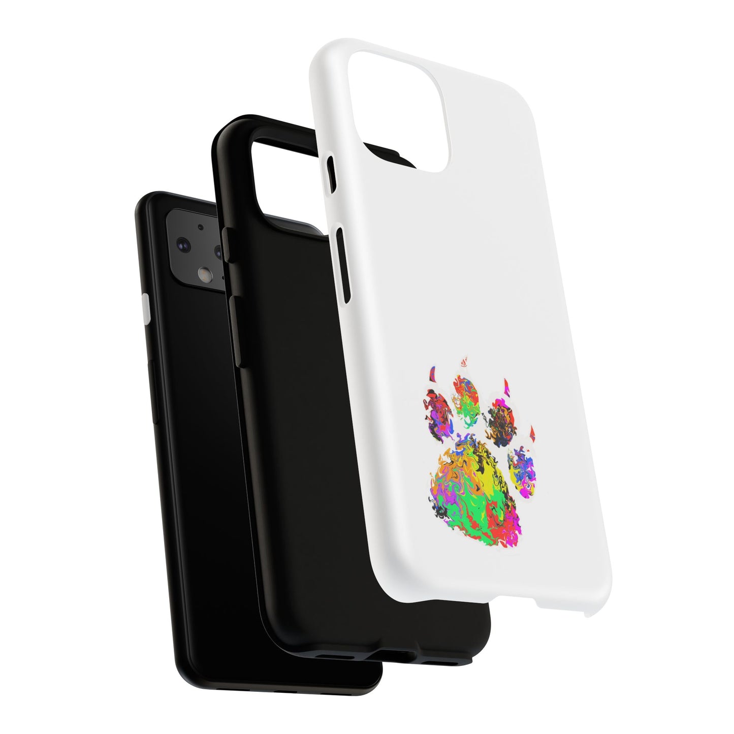 Colorful Paw Print Phone Case — Protective Pet Lover iPhone Case