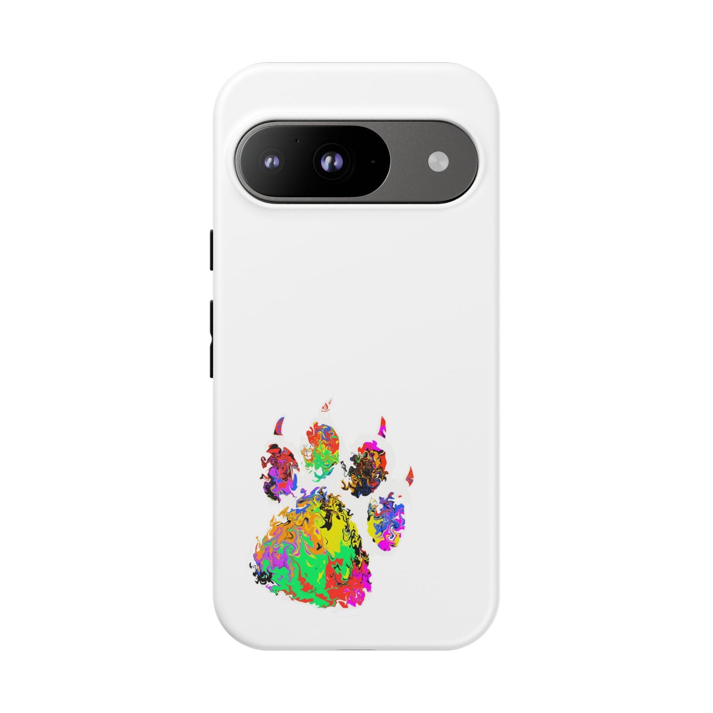 Colorful Paw Print Phone Case — Protective Pet Lover iPhone Case