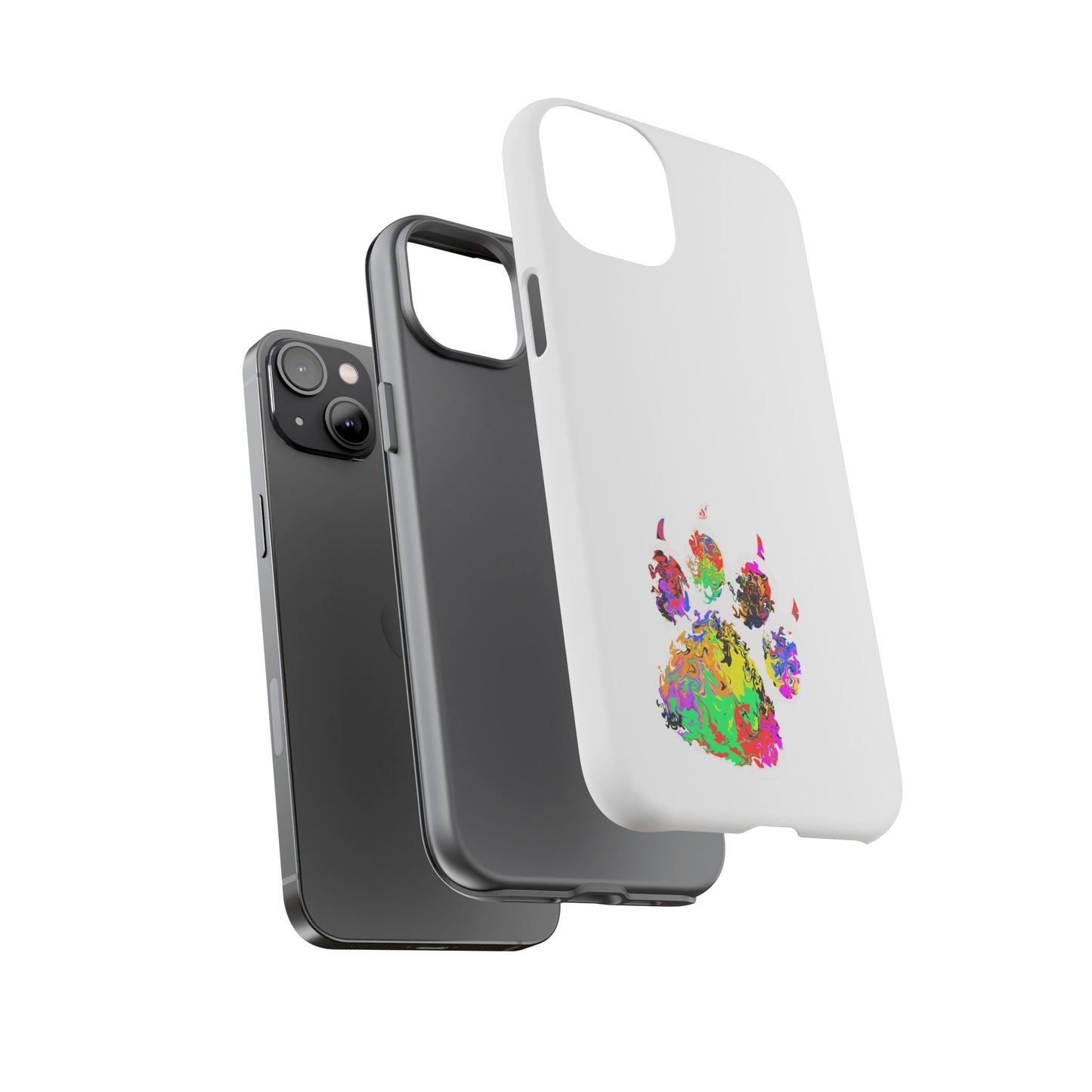 Colorful Paw Print Phone Case — Protective Pet Lover iPhone Case