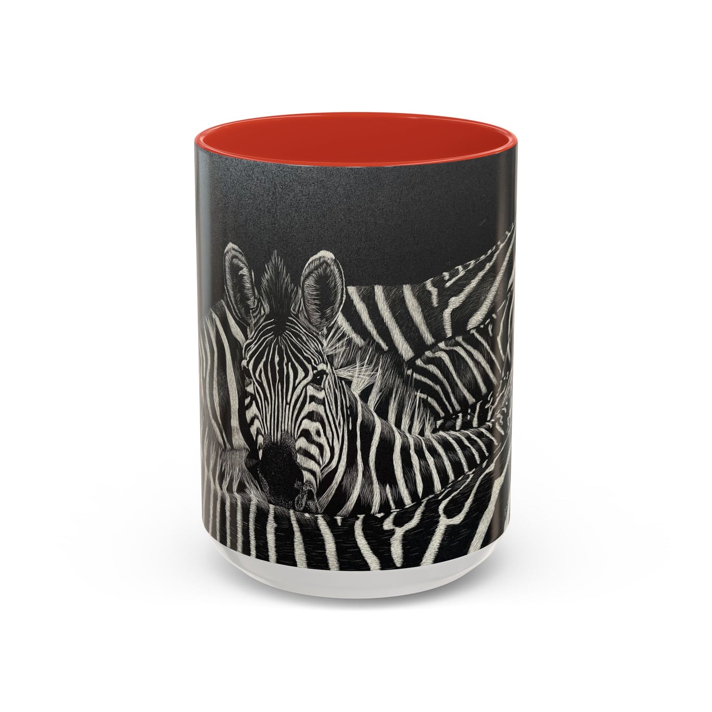 Zebra Stripe Accent Coffee Mug — Black Interior 11/15oz