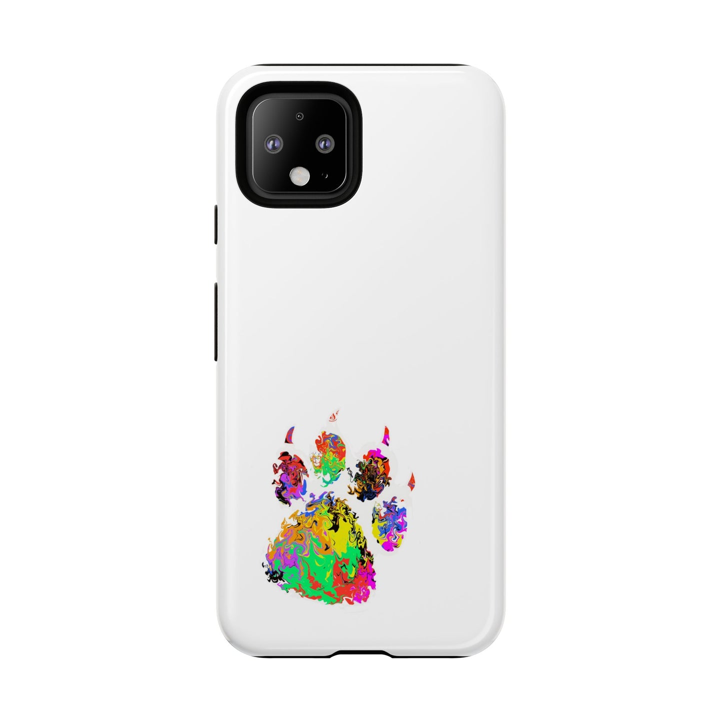 Colorful Paw Print Phone Case — Protective Pet Lover iPhone Case