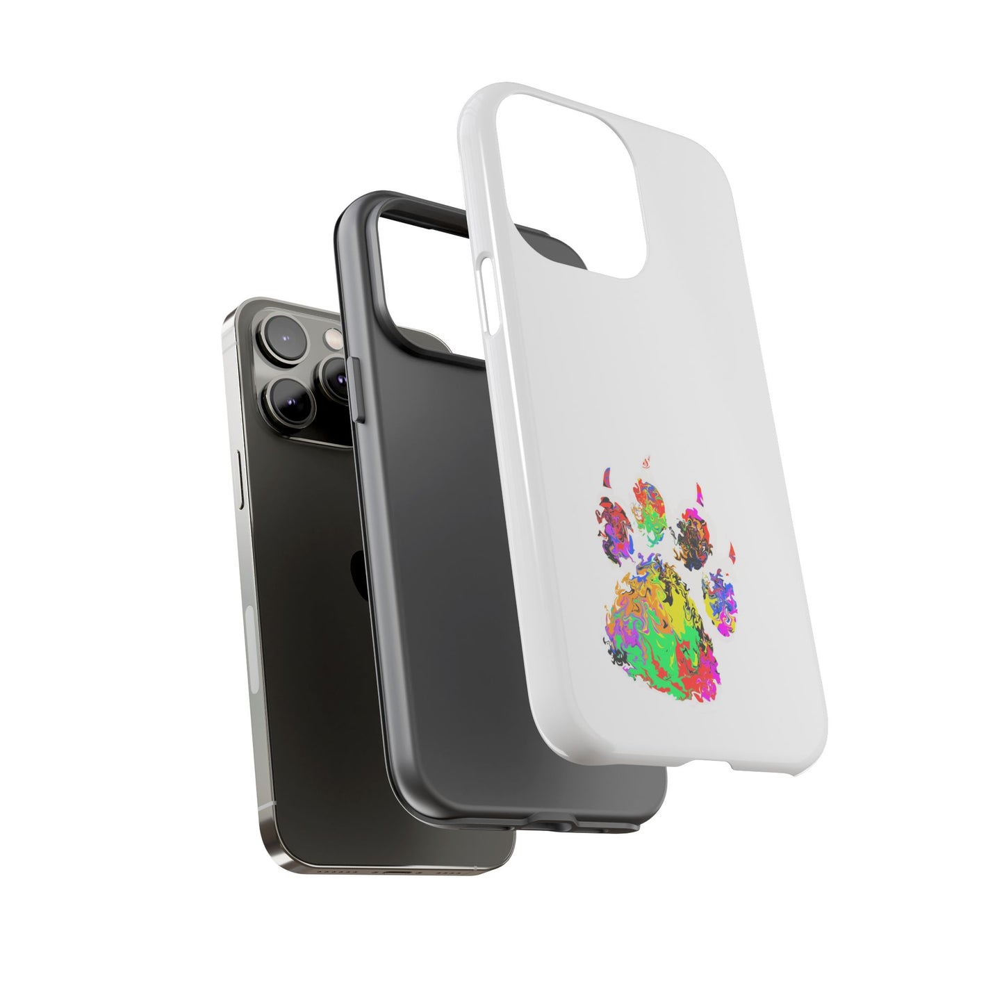 Colorful Paw Print Phone Case — Protective Pet Lover iPhone Case