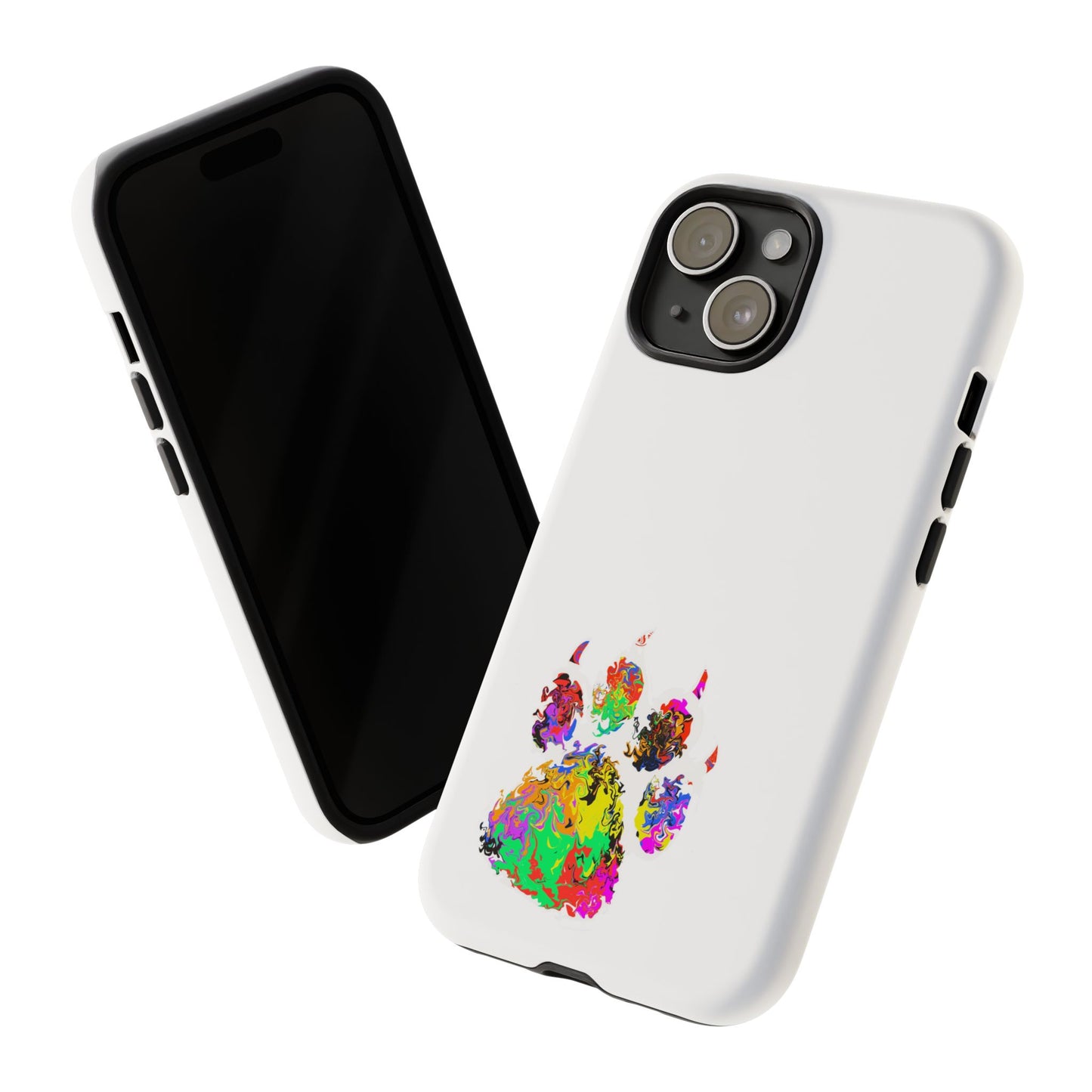 Colorful Paw Print Phone Case — Protective Pet Lover iPhone Case