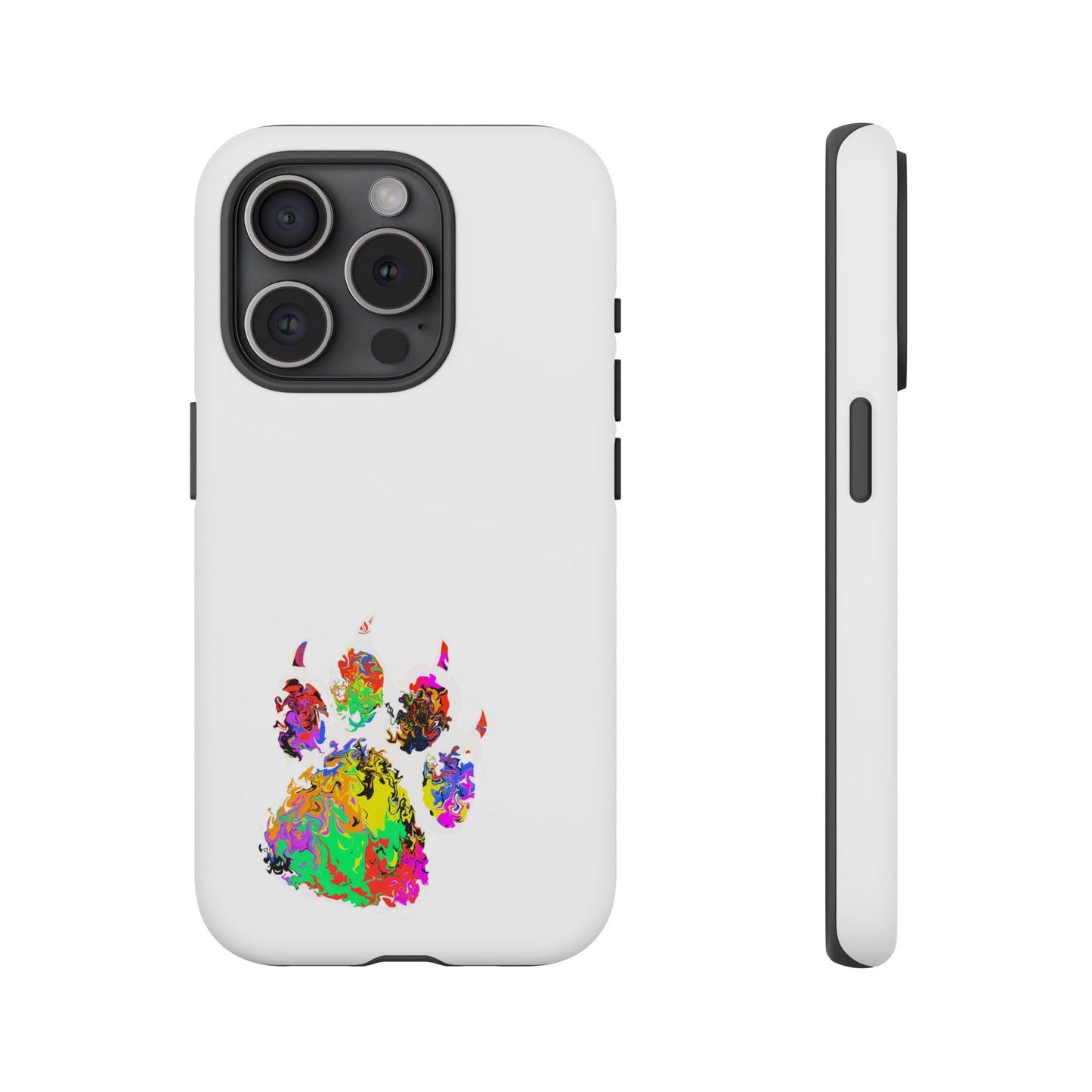 Colorful Paw Print Phone Case — Protective Pet Lover iPhone Case