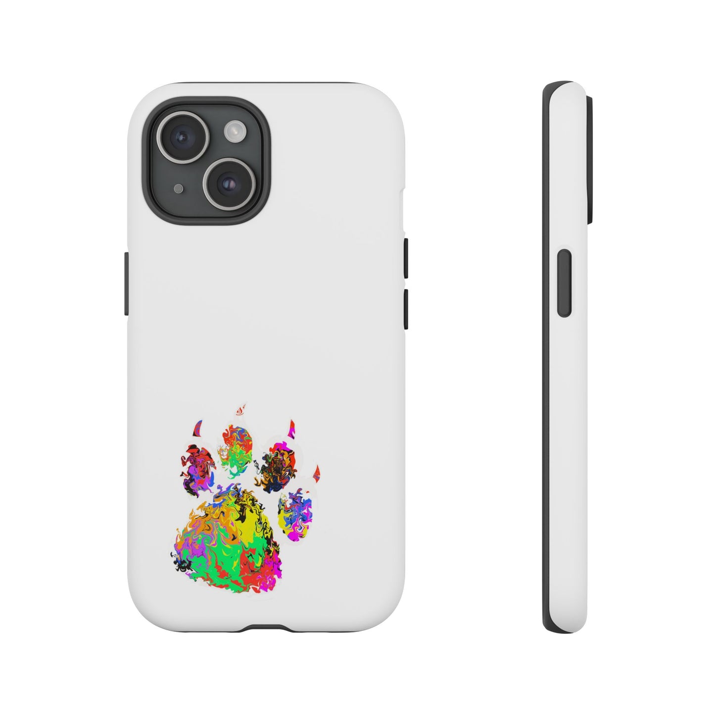 Colorful Paw Print Phone Case — Protective Pet Lover iPhone Case