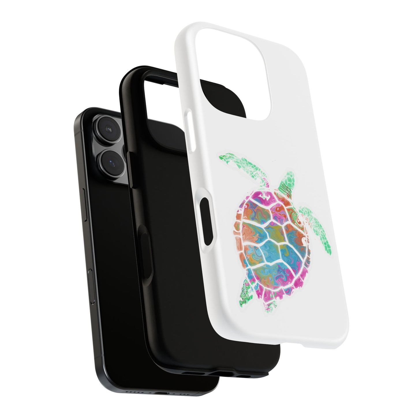 Sea Turtle Tough Phone Case — Colorful Watercolor Turtle Protective Cover