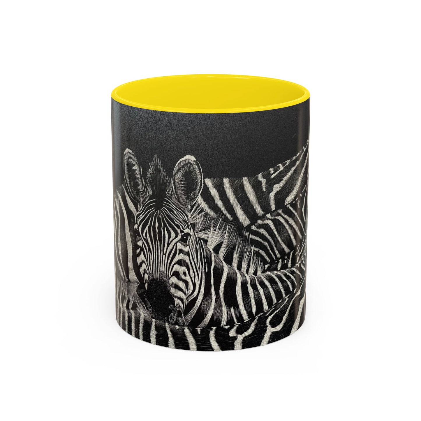 Zebra Stripe Accent Coffee Mug — Black Interior 11/15oz