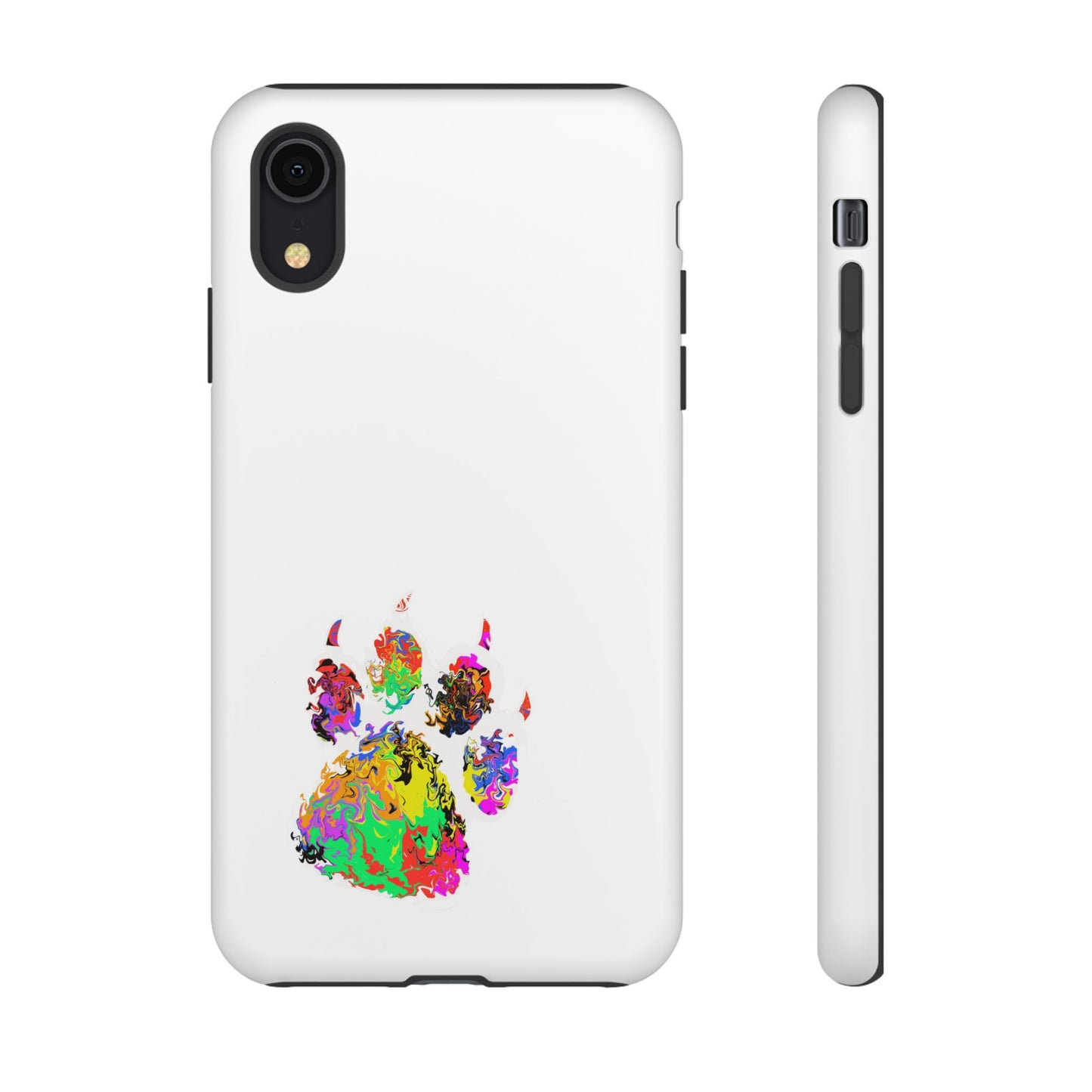 Colorful Paw Print Phone Case — Protective Pet Lover iPhone Case