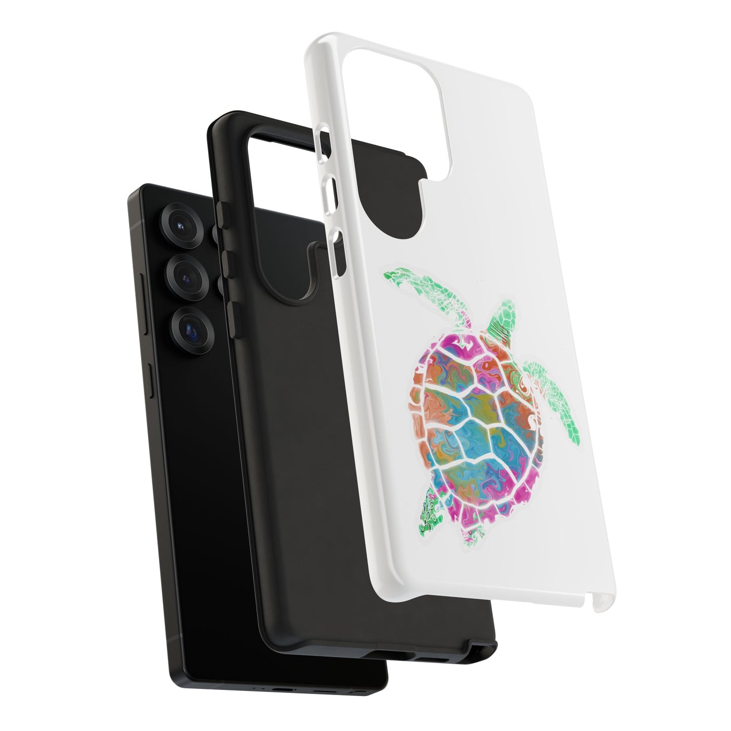 Sea Turtle Tough Phone Case — Colorful Watercolor Turtle Protective Cover