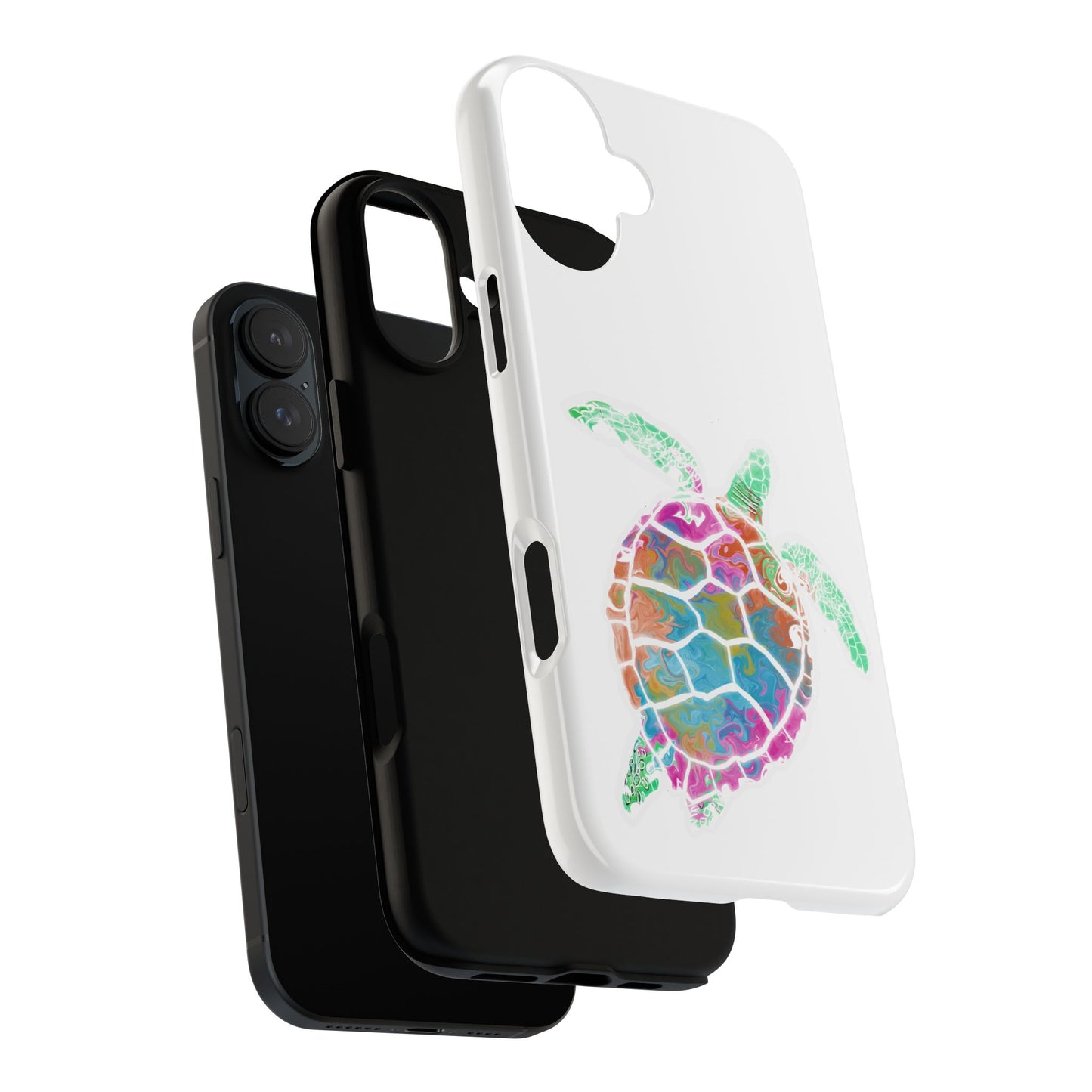 Sea Turtle Tough Phone Case — Colorful Watercolor Turtle Protective Cover