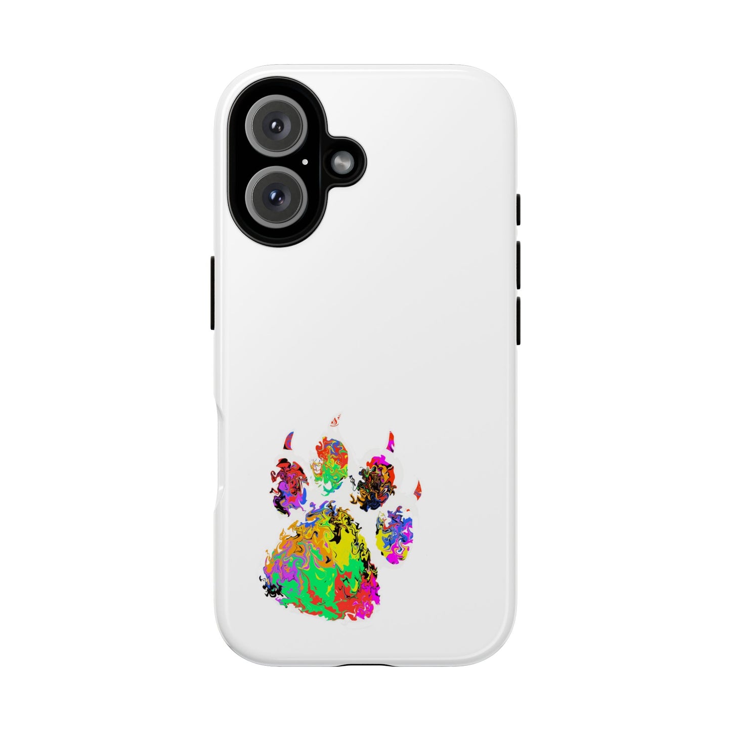 Colorful Paw Print Phone Case — Protective Pet Lover iPhone Case