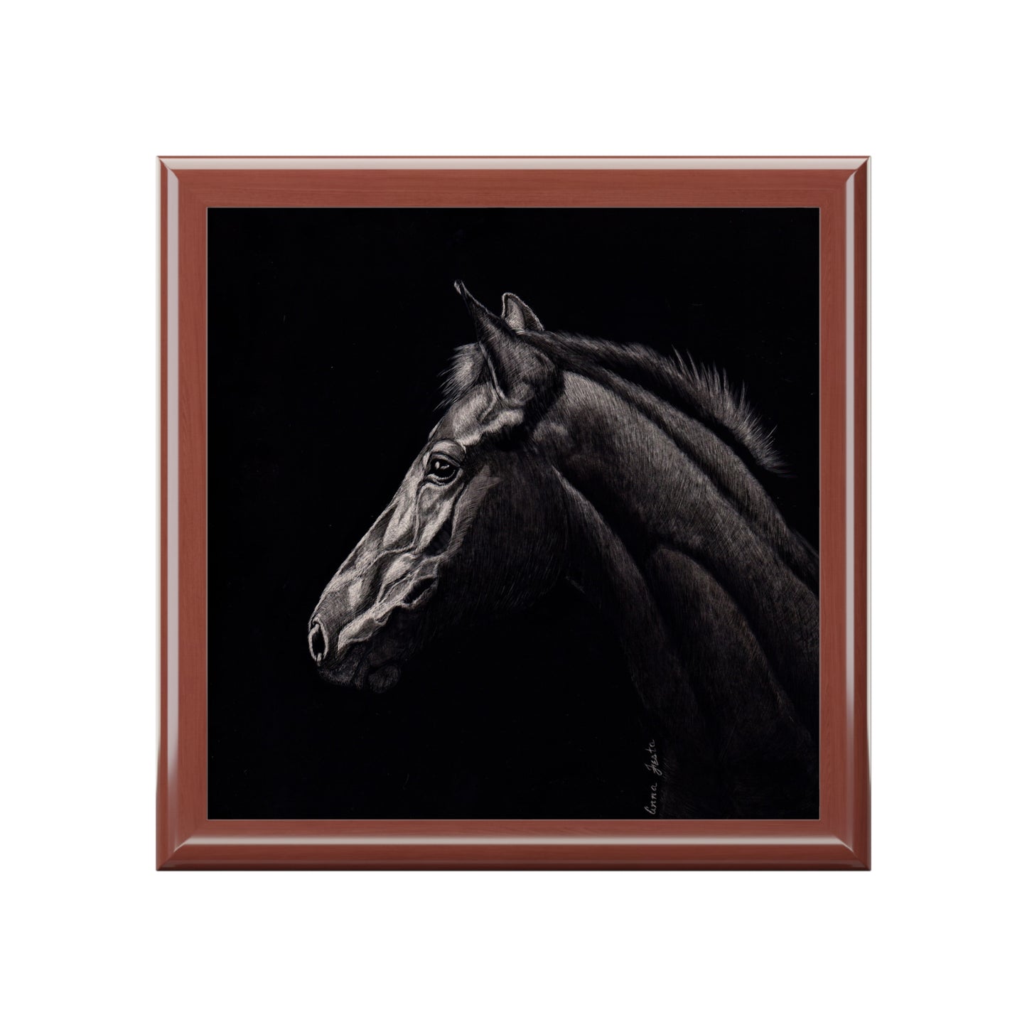 Black Horse Keepsake Jewelry Box — Elegant Equestrian Gift