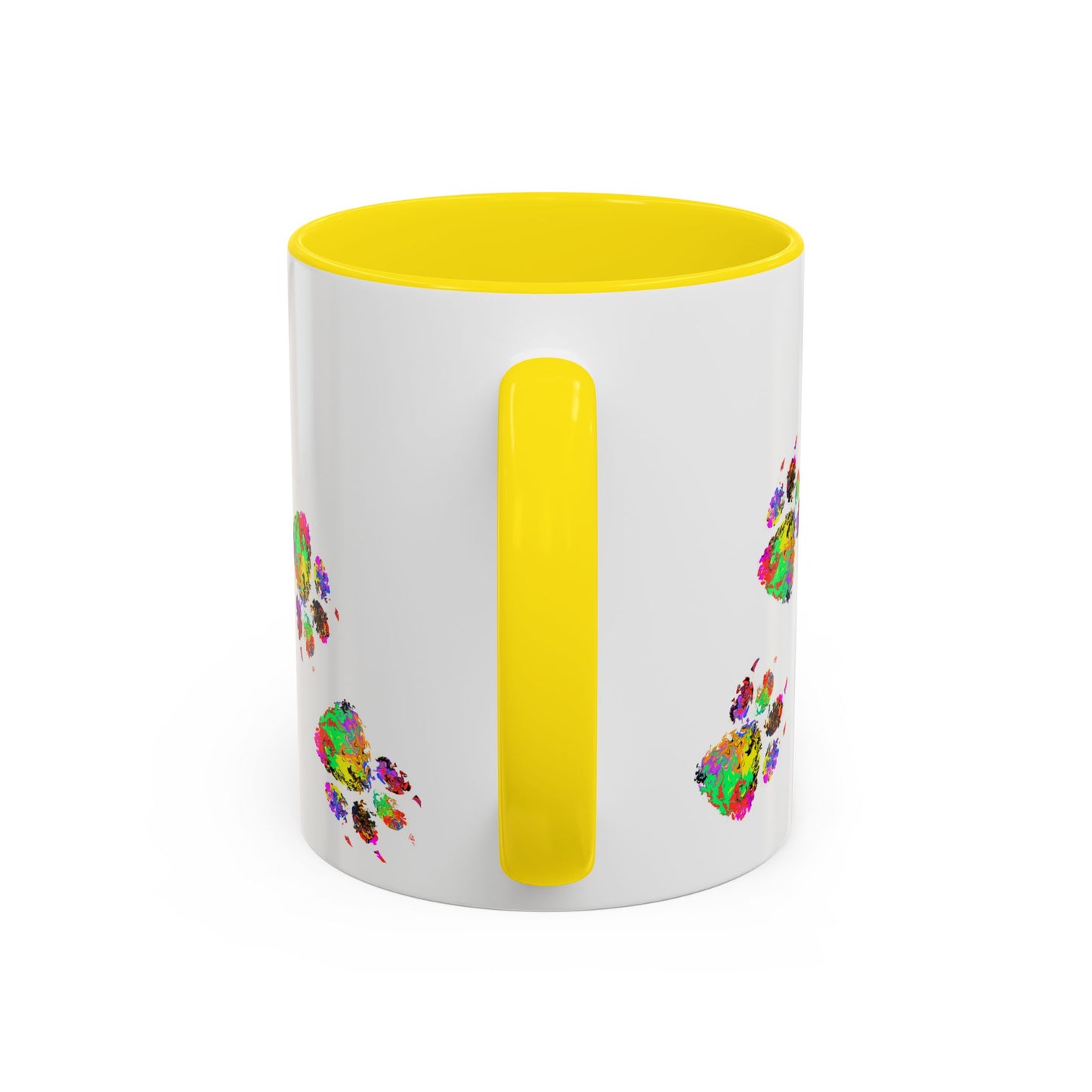 Colorful Paw Print Coffee Mug — Vibrant Pet Lover Accent Mug (11/15oz)