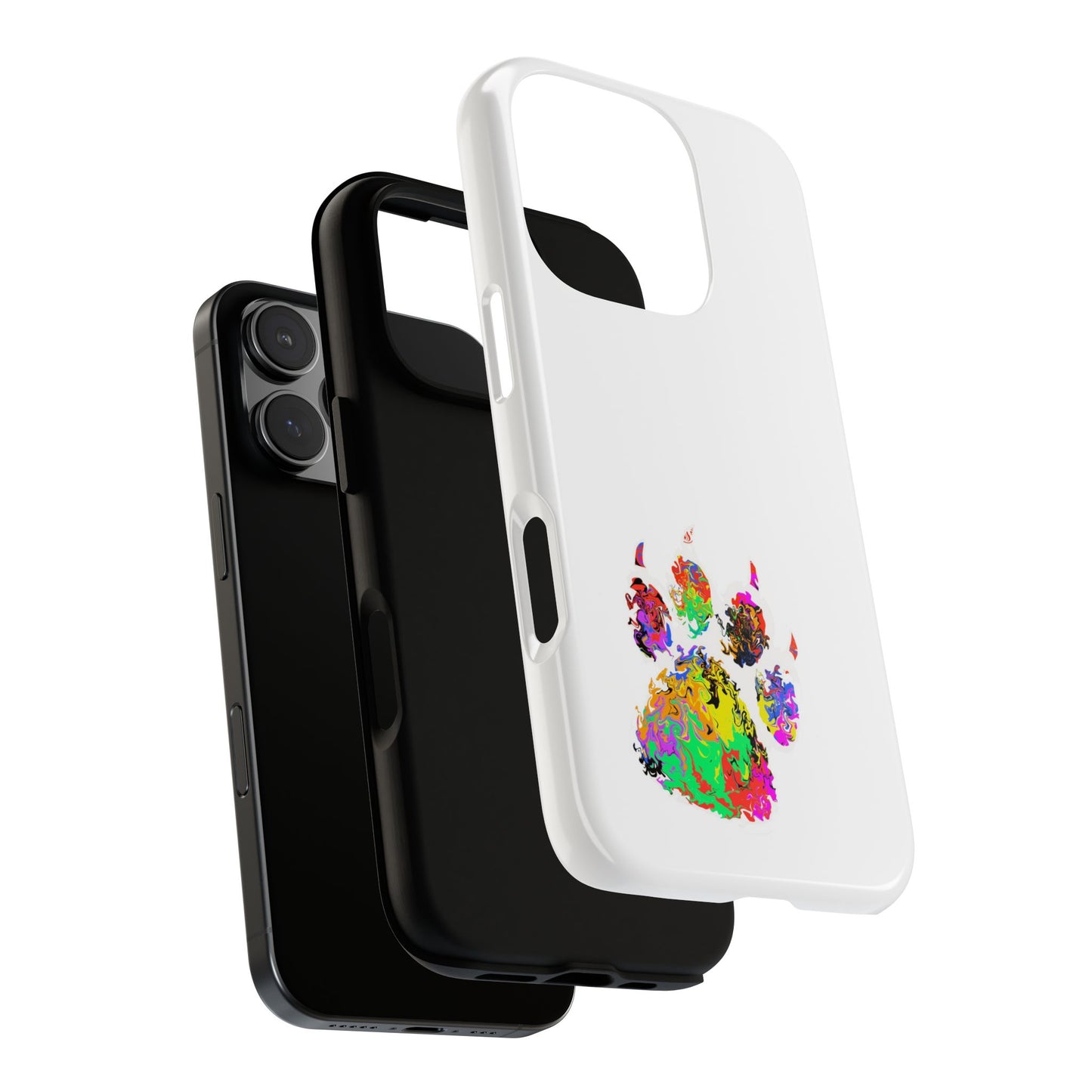Colorful Paw Print Phone Case — Protective Pet Lover iPhone Case