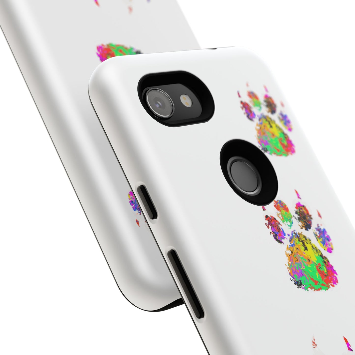 Phone Case — Colorful Paw Print Tough Case, Pet Lover Protective Phone Cover