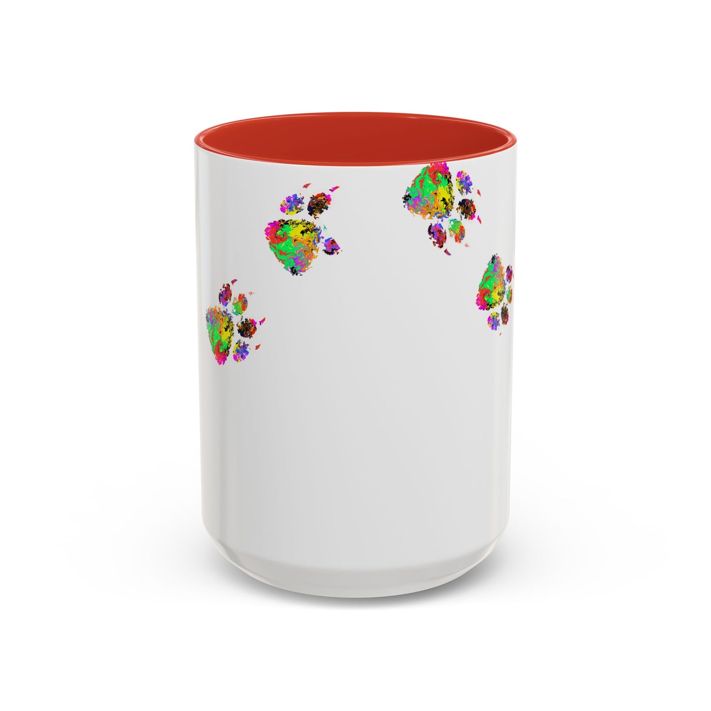 Colorful Paw Print Coffee Mug — Vibrant Pet Lover Accent Mug (11/15oz)