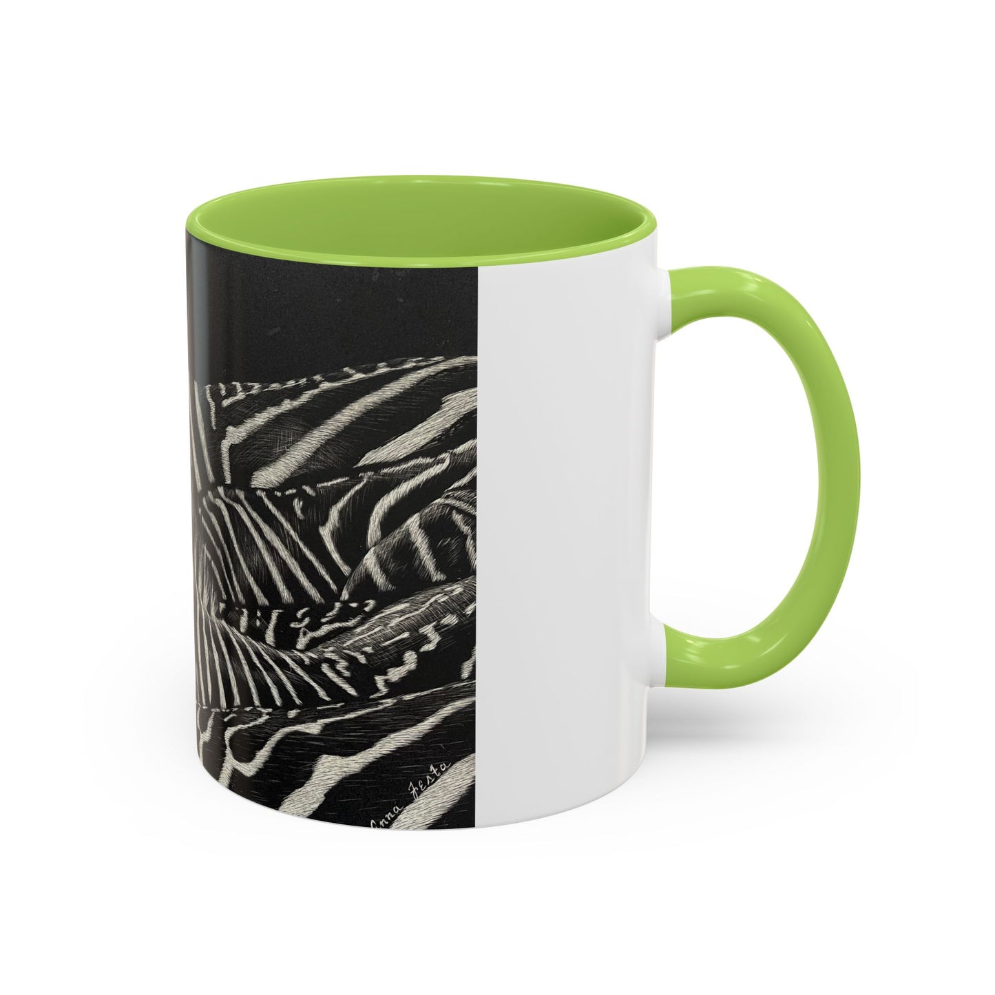 Zebra Stripe Accent Coffee Mug — Black Interior 11/15oz