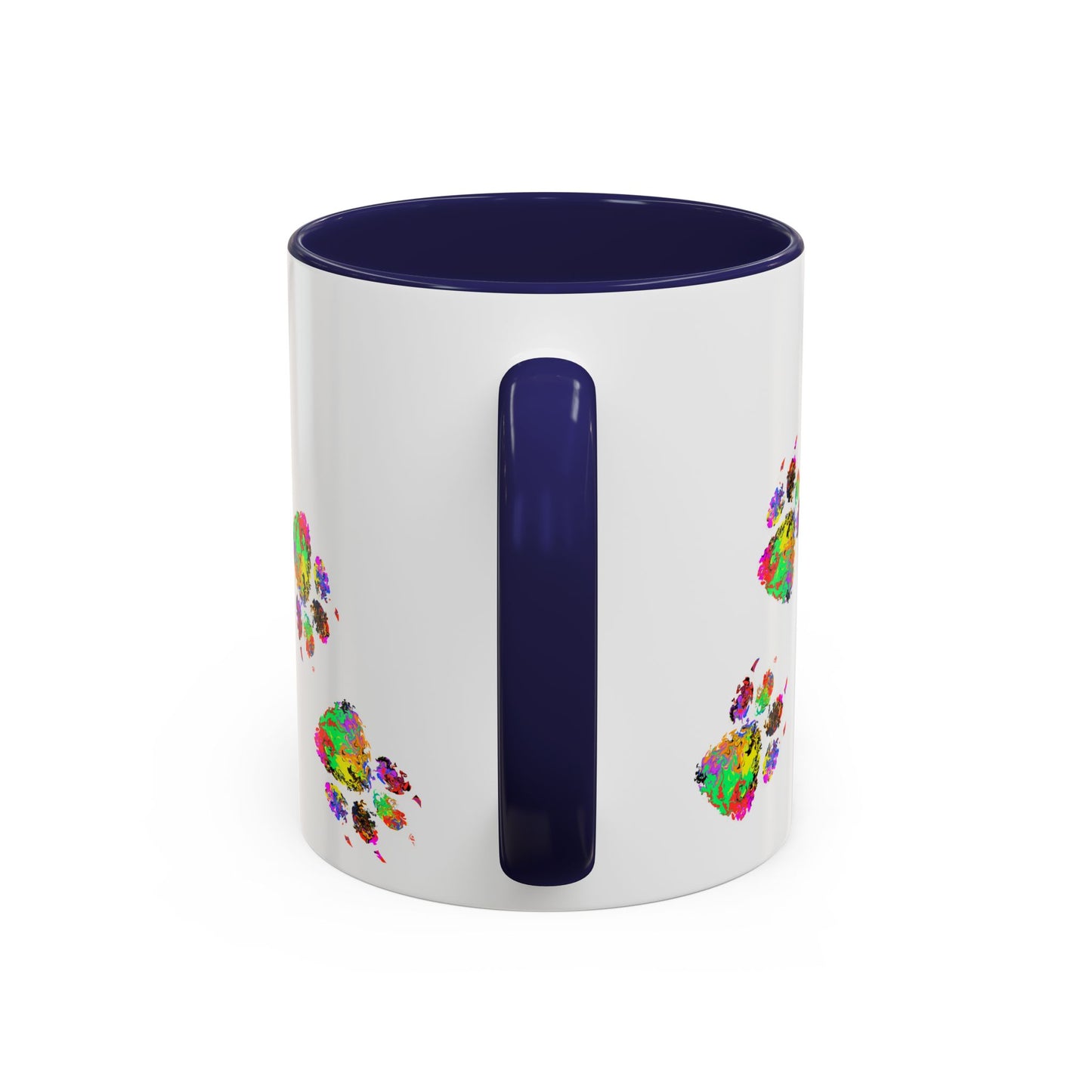 Colorful Paw Print Coffee Mug — Vibrant Pet Lover Accent Mug (11/15oz)