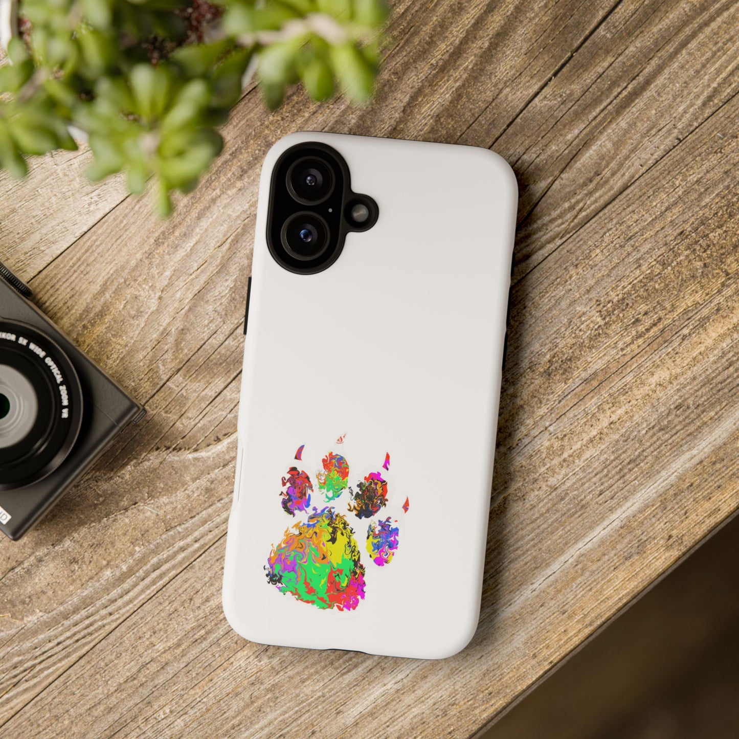 Colorful Paw Print Phone Case — Protective Pet Lover iPhone Case