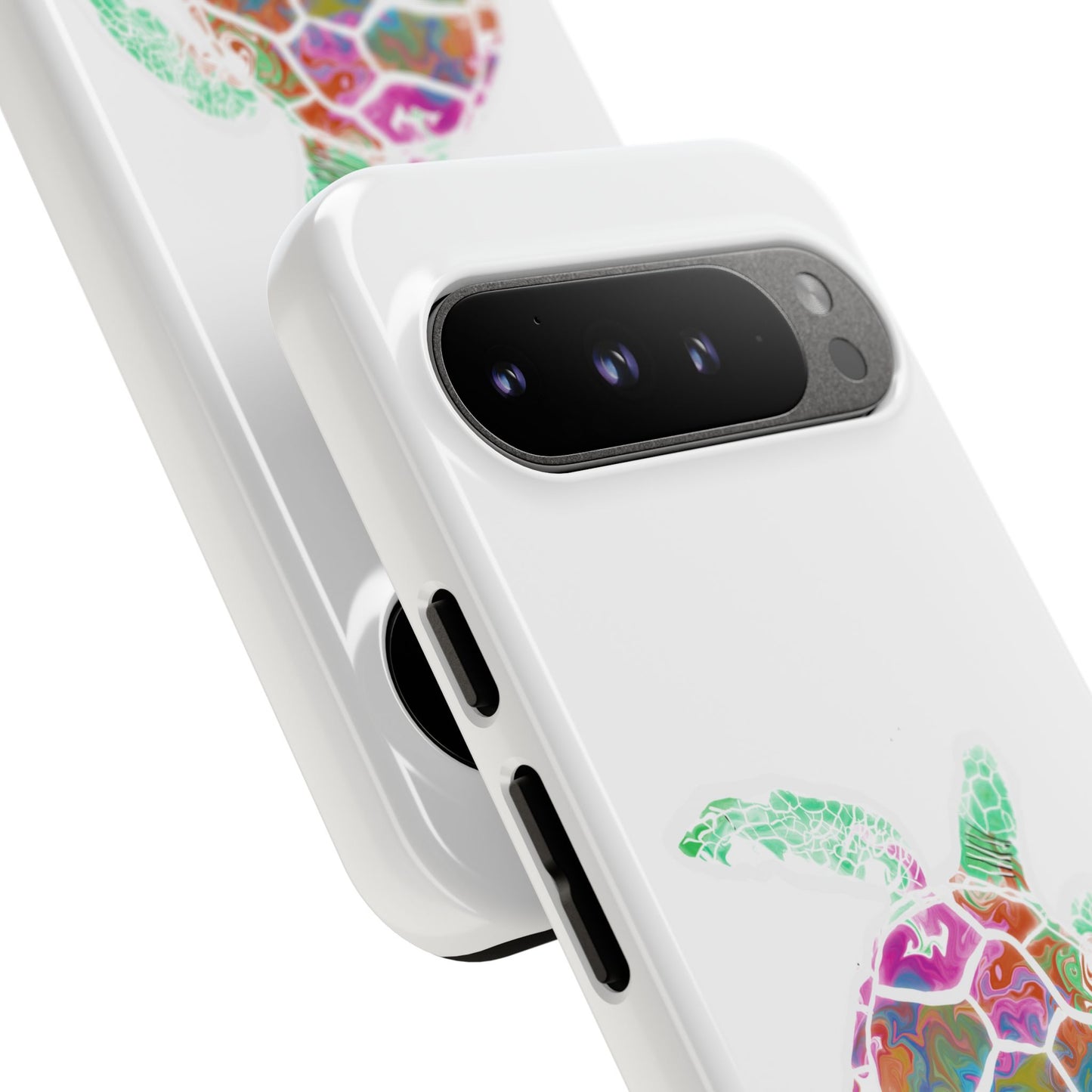 Sea Turtle Tough Phone Case — Colorful Watercolor Turtle Protective Cover