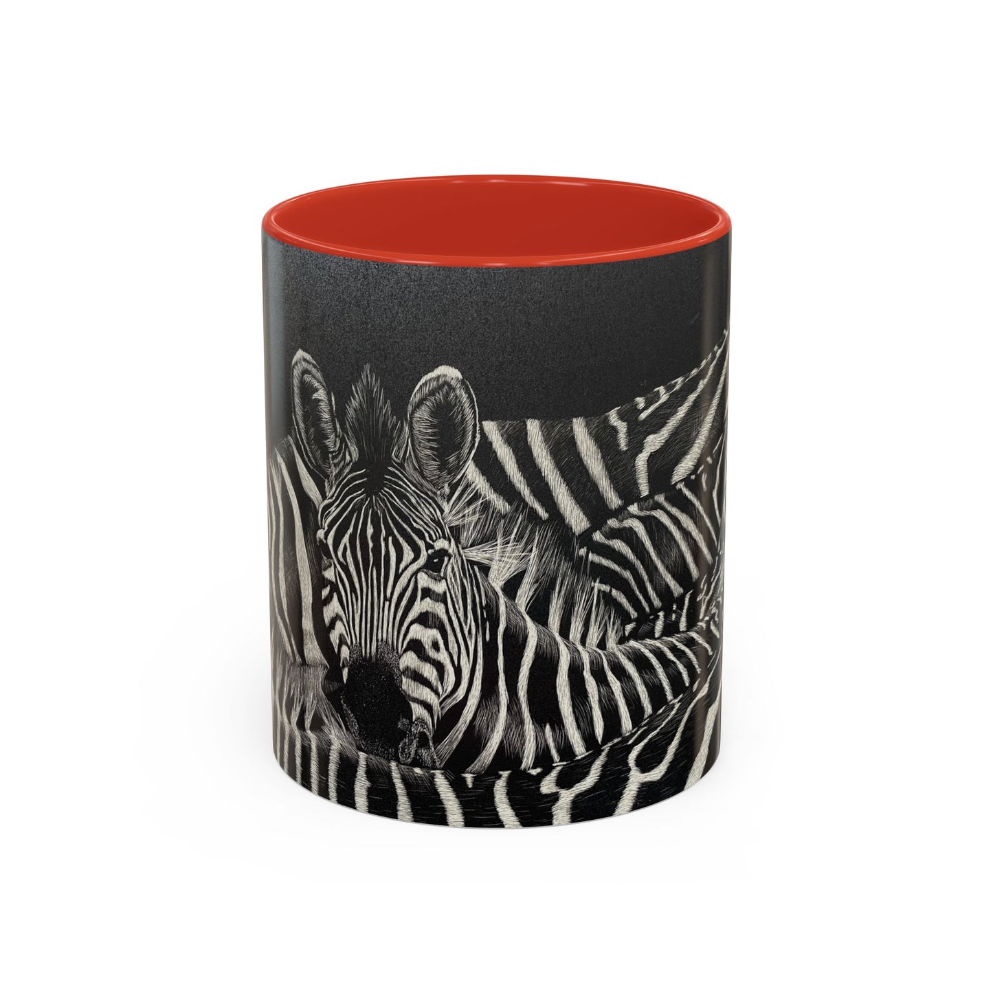 Zebra Stripe Accent Coffee Mug — Black Interior 11/15oz