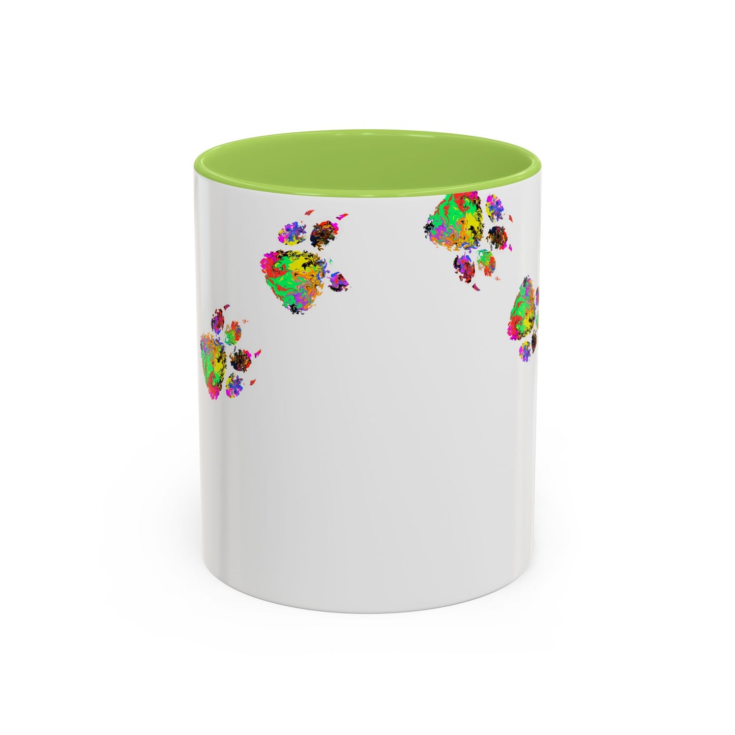 Colorful Paw Print Coffee Mug — Vibrant Pet Lover Accent Mug (11/15oz)