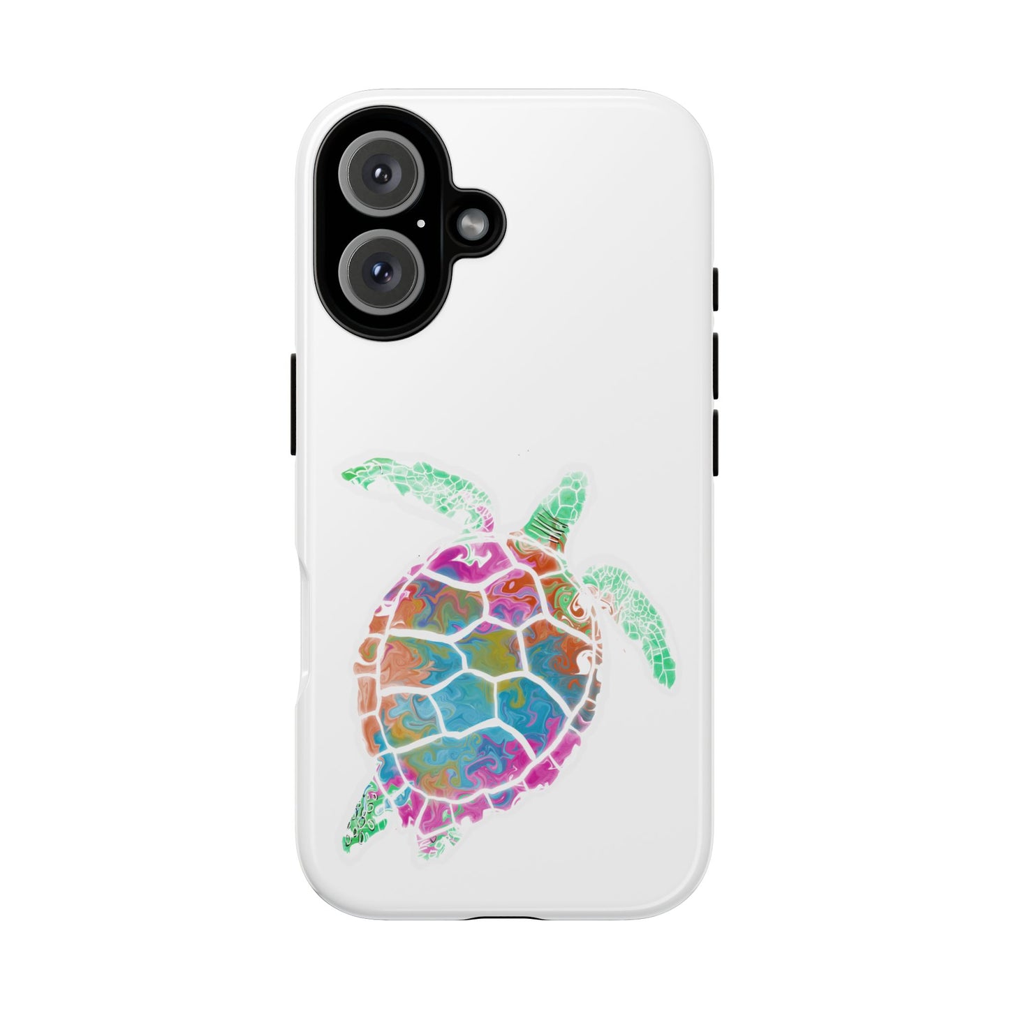 Sea Turtle Tough Phone Case — Colorful Watercolor Turtle Protective Cover