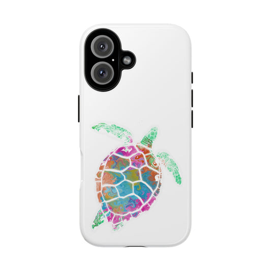 Sea Turtle Tough Phone Case — Colorful Watercolor Turtle Protective Cover