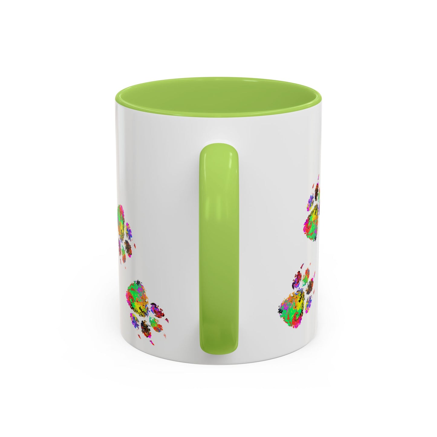 Colorful Paw Print Coffee Mug — Vibrant Pet Lover Accent Mug (11/15oz)