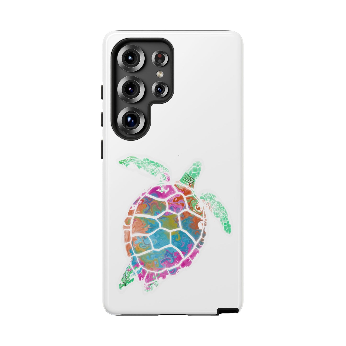 Sea Turtle Tough Phone Case — Colorful Watercolor Turtle Protective Cover