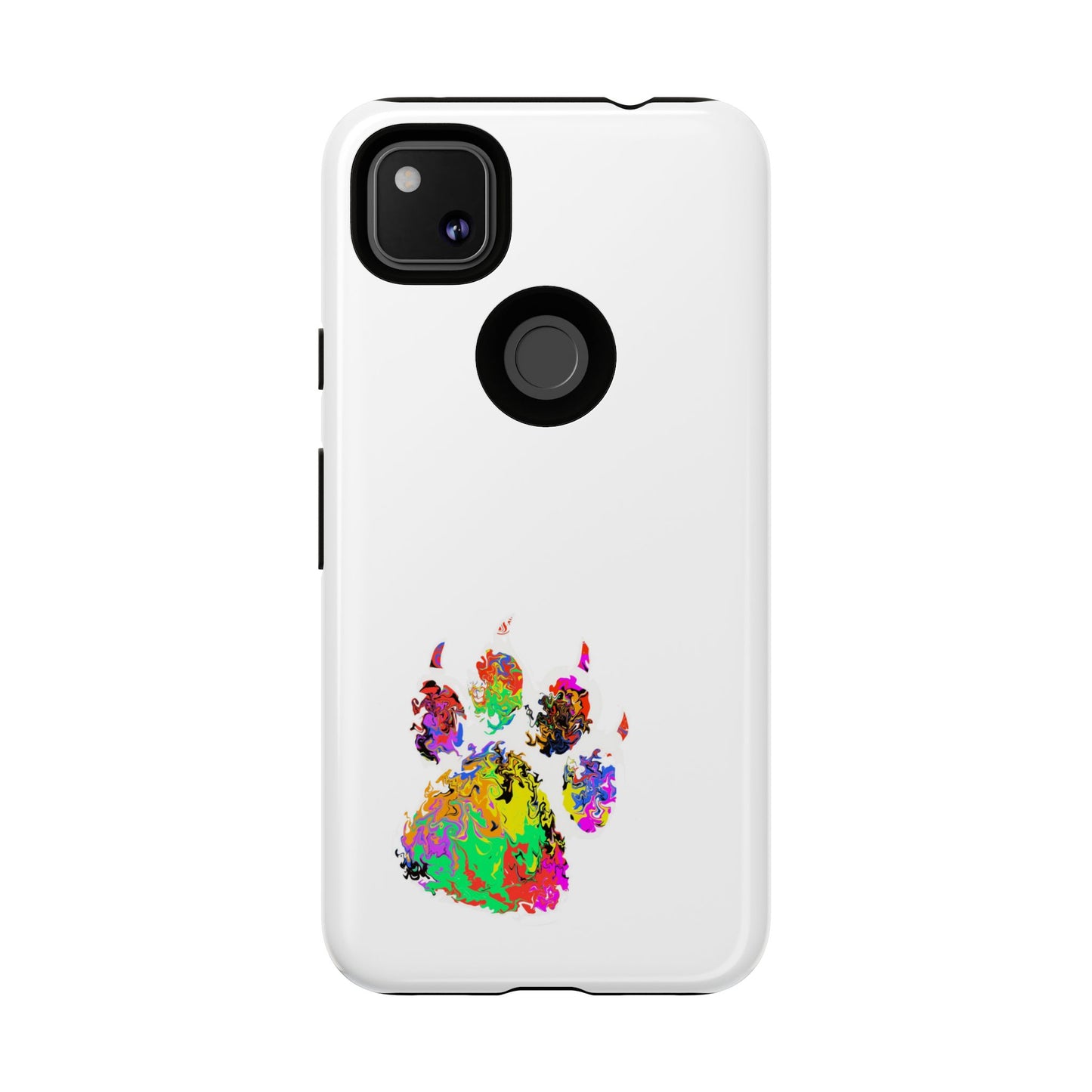 Colorful Paw Print Phone Case — Protective Pet Lover iPhone Case