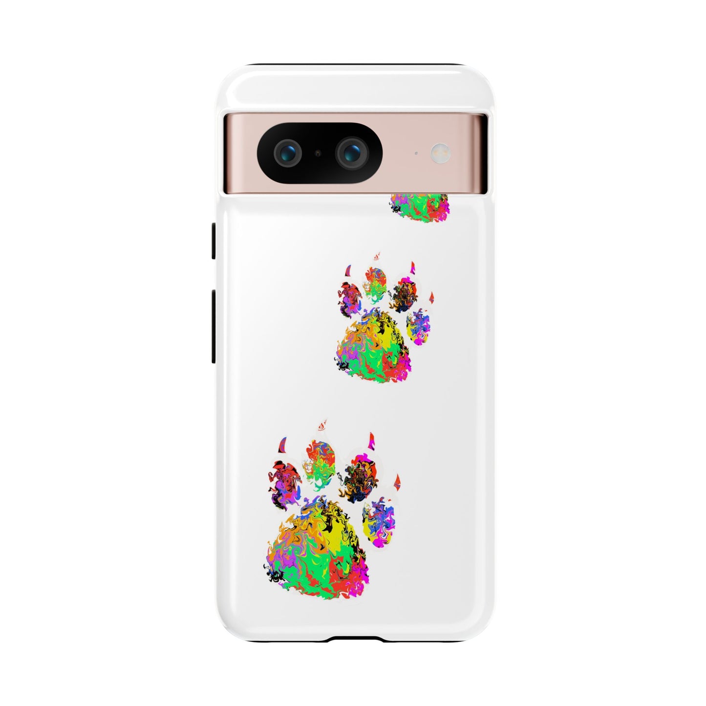 Phone Case — Colorful Paw Print Tough Case, Pet Lover Protective Phone Cover